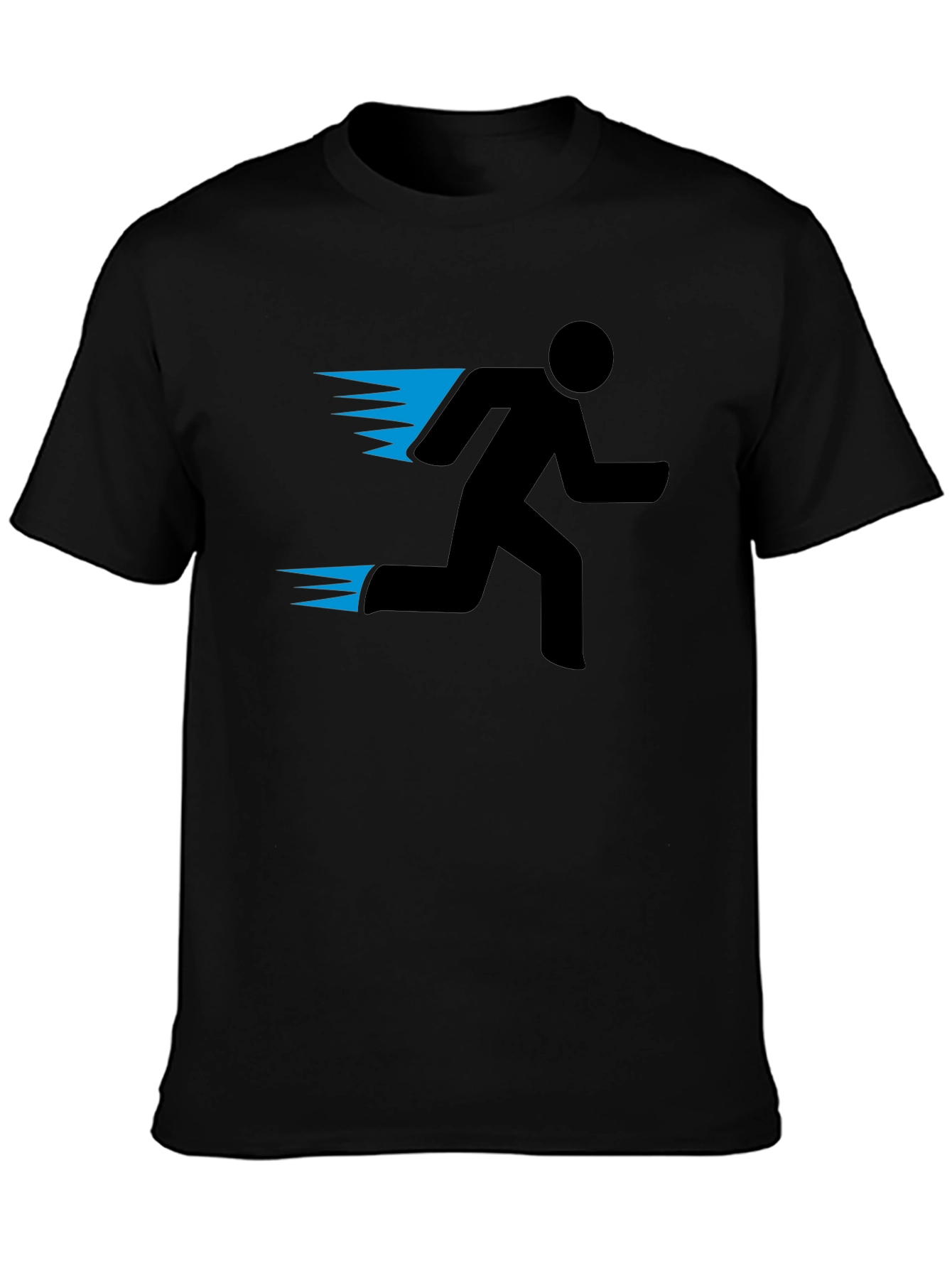 Mens Black Running Man Graphic Tee