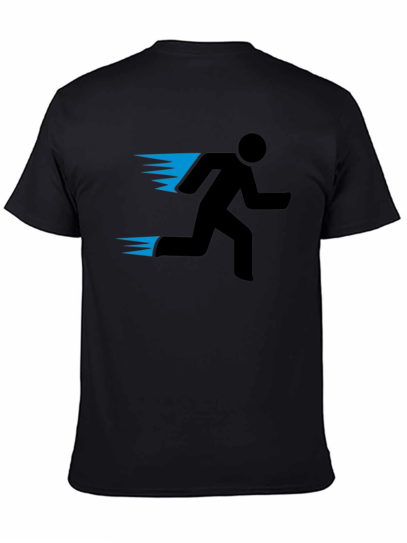 Mens Black Running Man Graphic Tee
