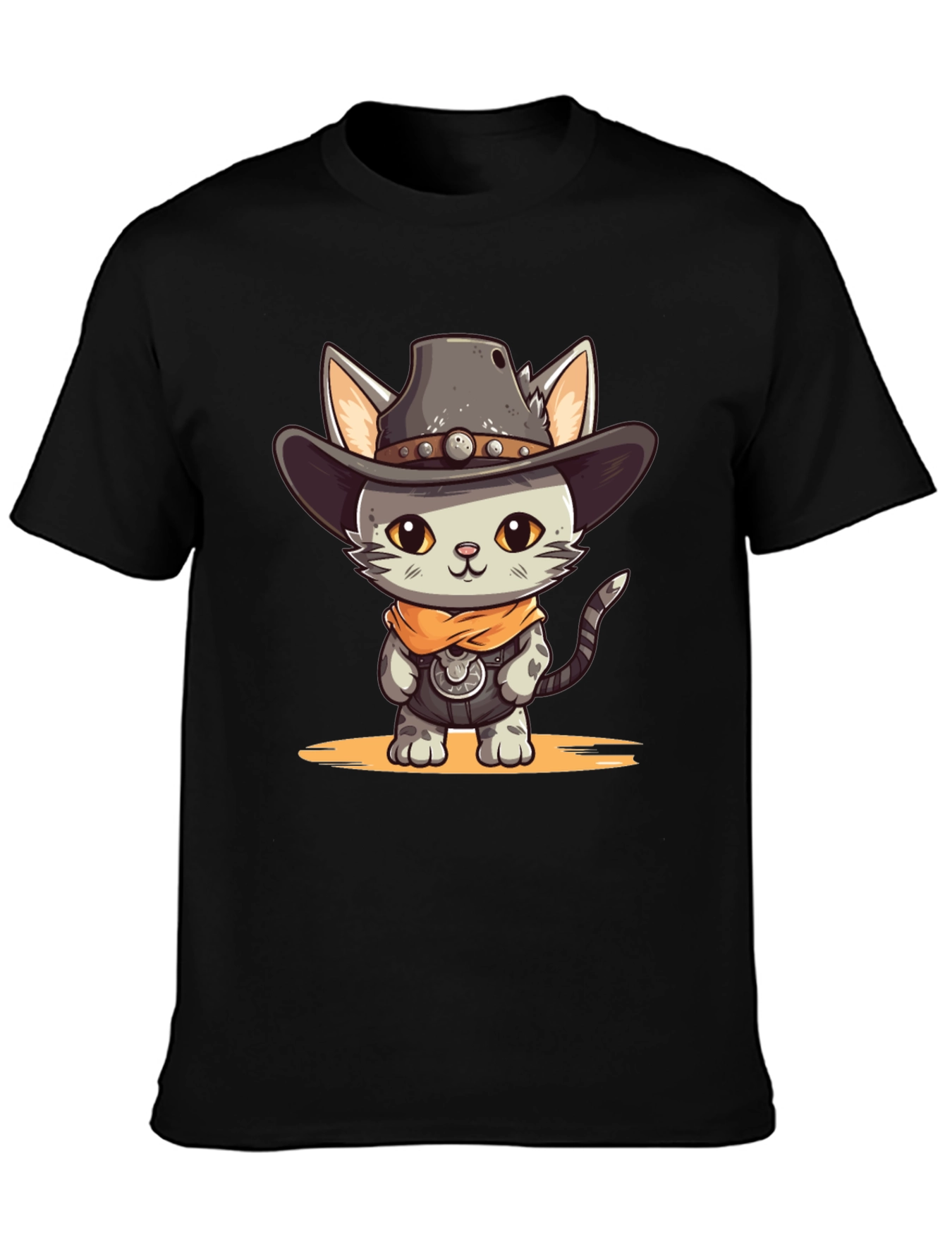 Cartoon Cowboy Cat Graphic Tee