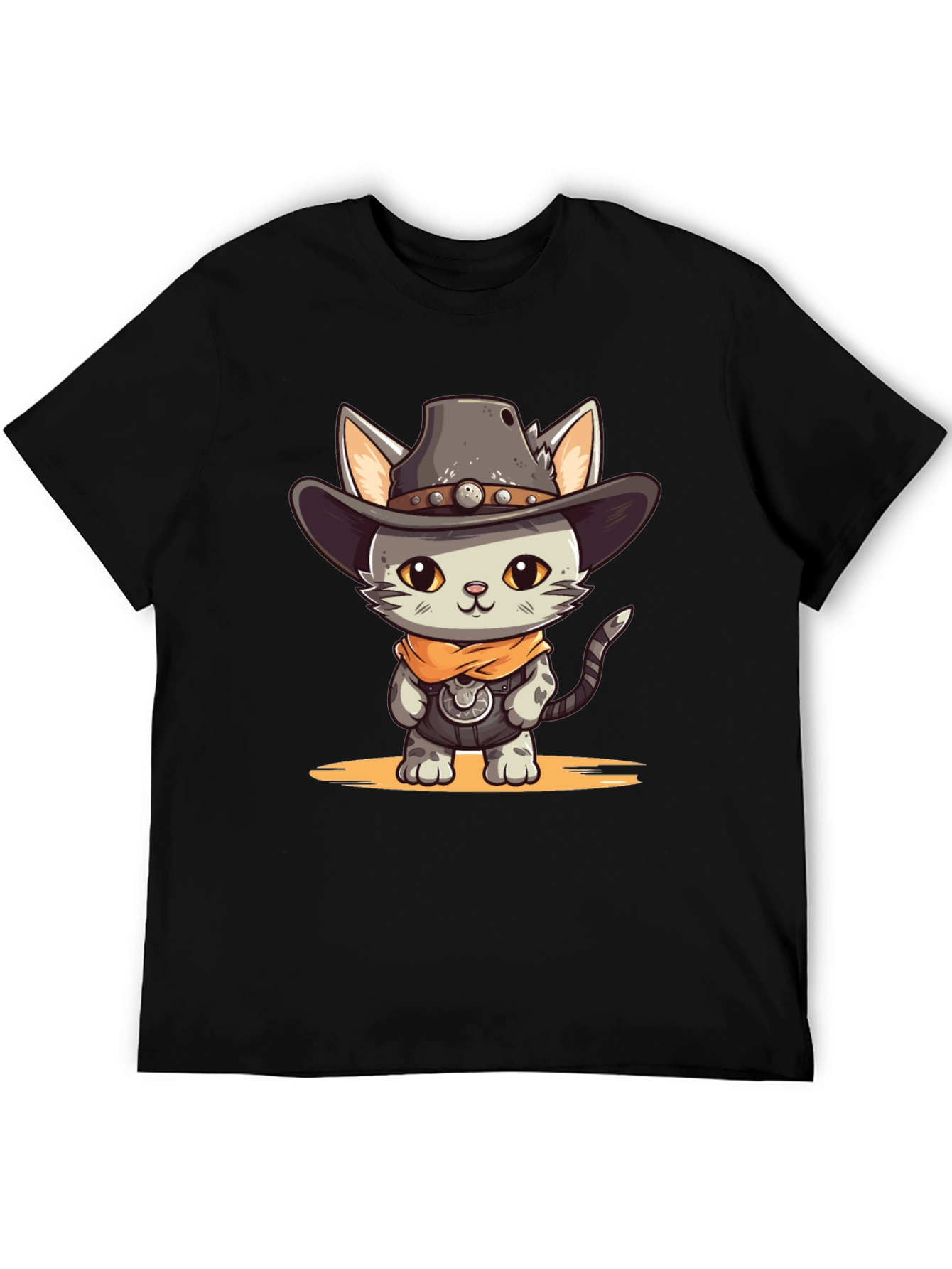Cartoon Cowboy Cat Graphic Tee