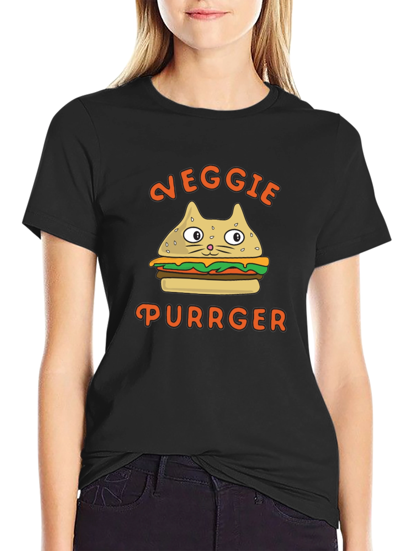 Veggie Purrger T-Shirt - Cat Burger Graphic Tee