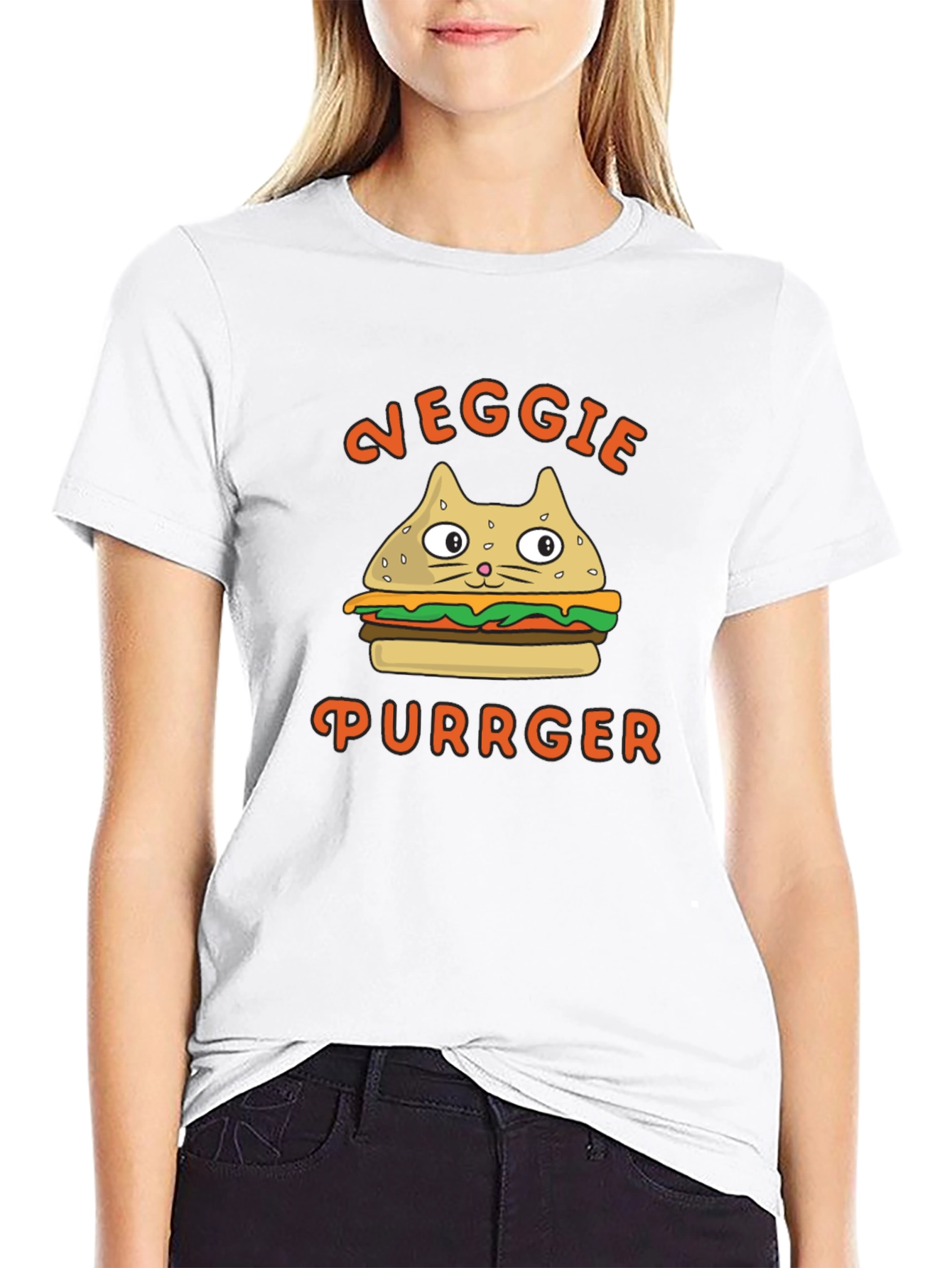 Veggie Purrger T-Shirt - Cat Burger Graphic Tee