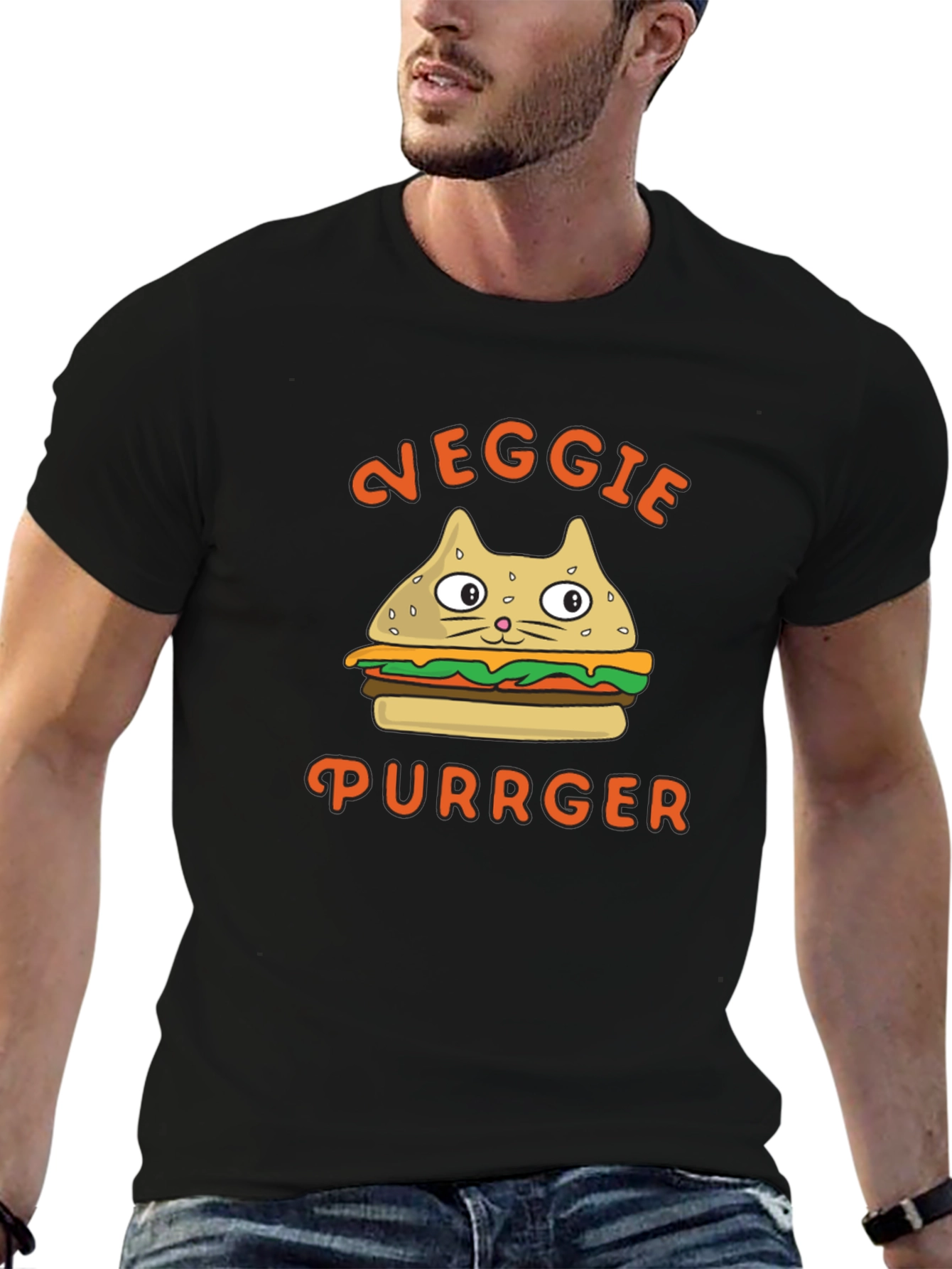 Veggie Purrger T-Shirt - Cat Burger Graphic Tee