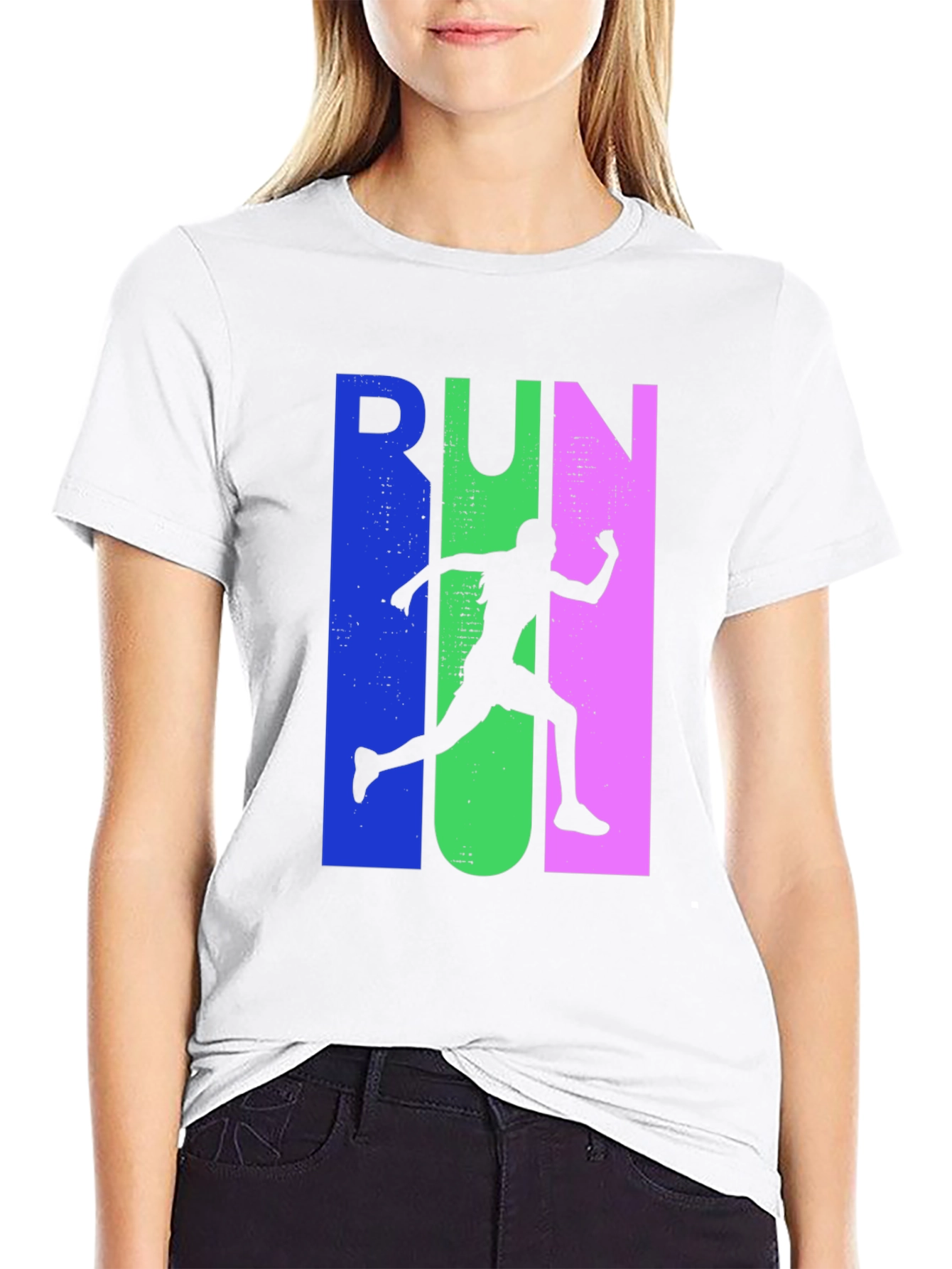 Run Silhouette Graphic Tee - Sporty Casual Style