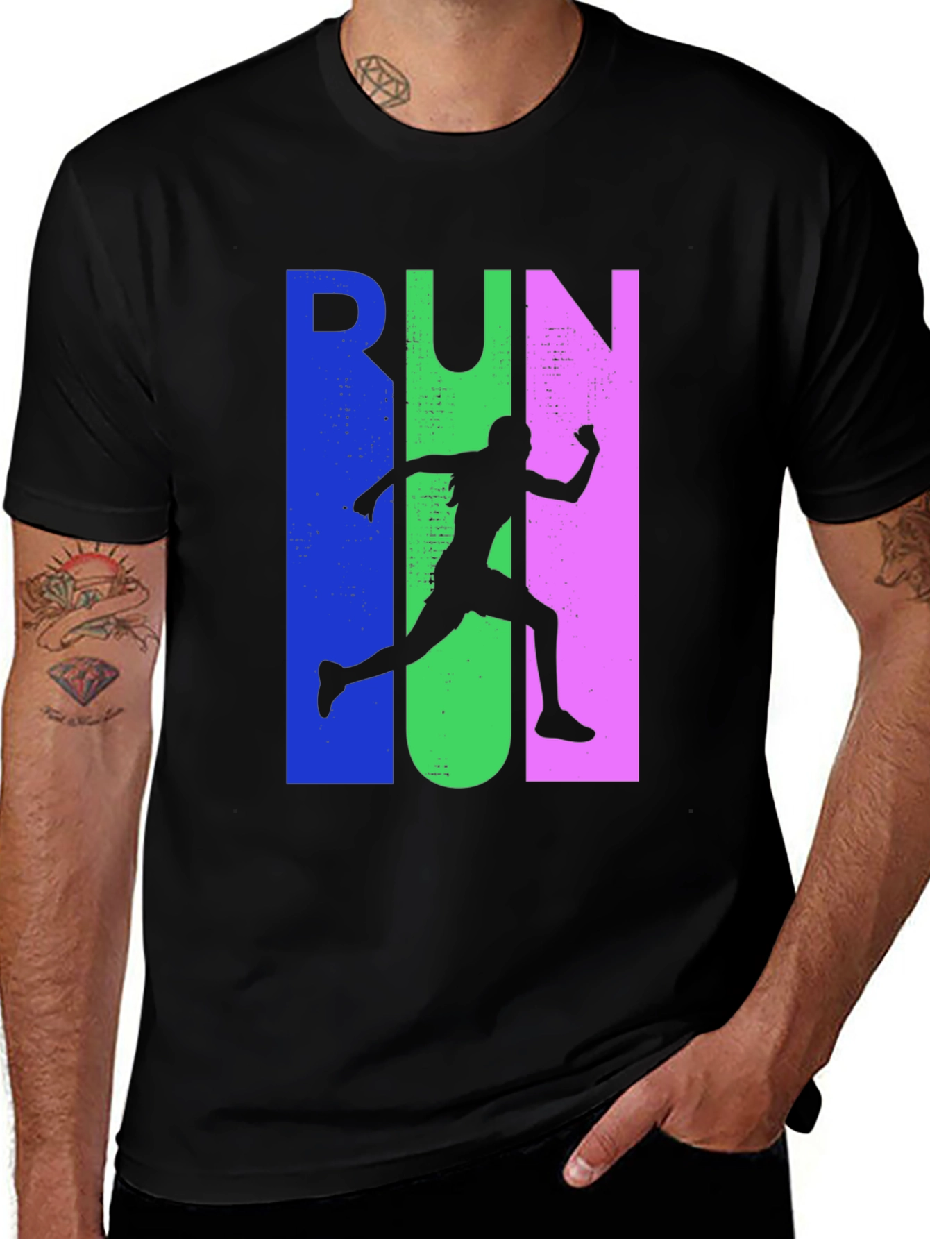 Run Silhouette Graphic Tee - Sporty Casual Style