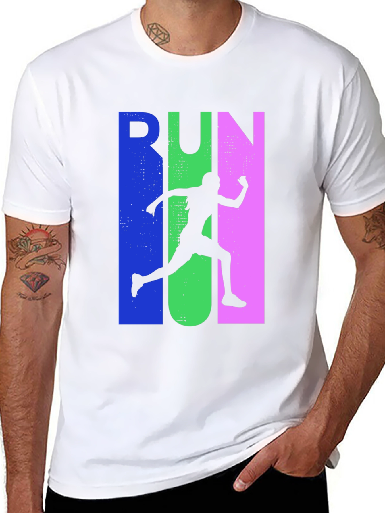 Run Silhouette Graphic Tee - Sporty Casual Style