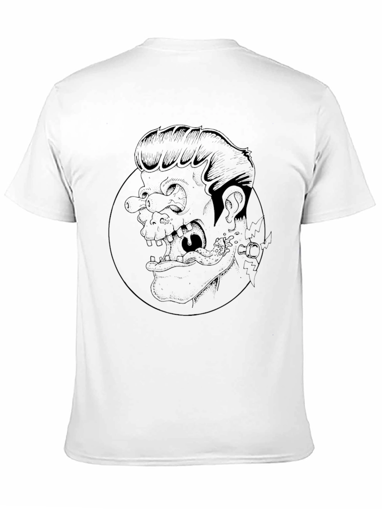 Graphic Print Black Crew Neck Tee