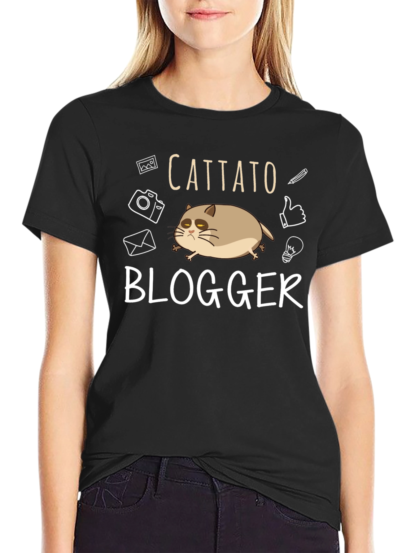 Cattato Blogger T-Shirt - Funny Cat Tee