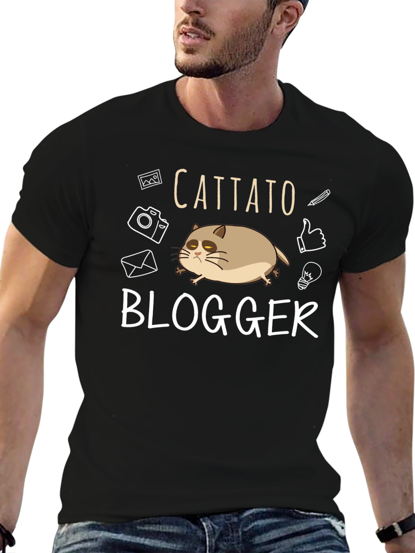Cattato Blogger T-Shirt - Funny Cat Tee