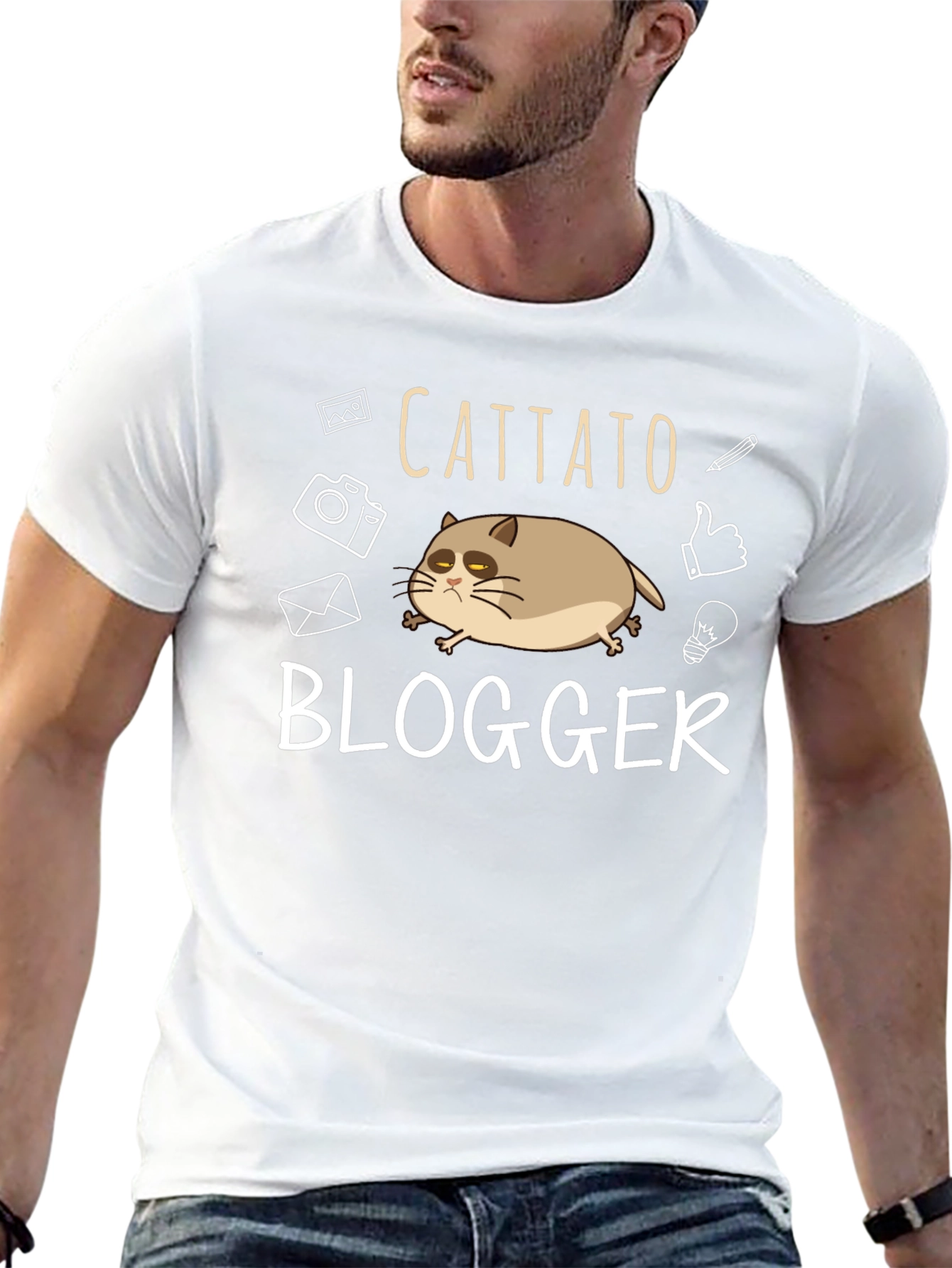 Cattato Blogger T-Shirt - Funny Cat Tee