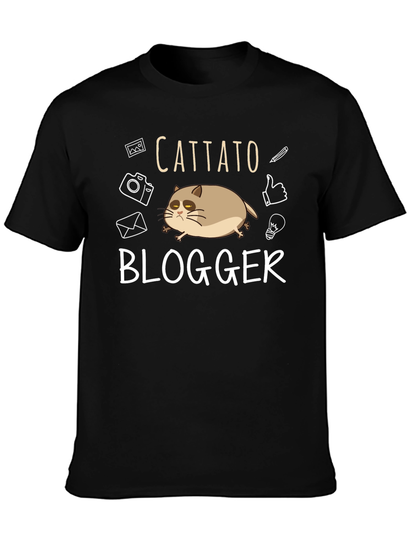 Cattato Blogger T-Shirt - Funny Cat Tee