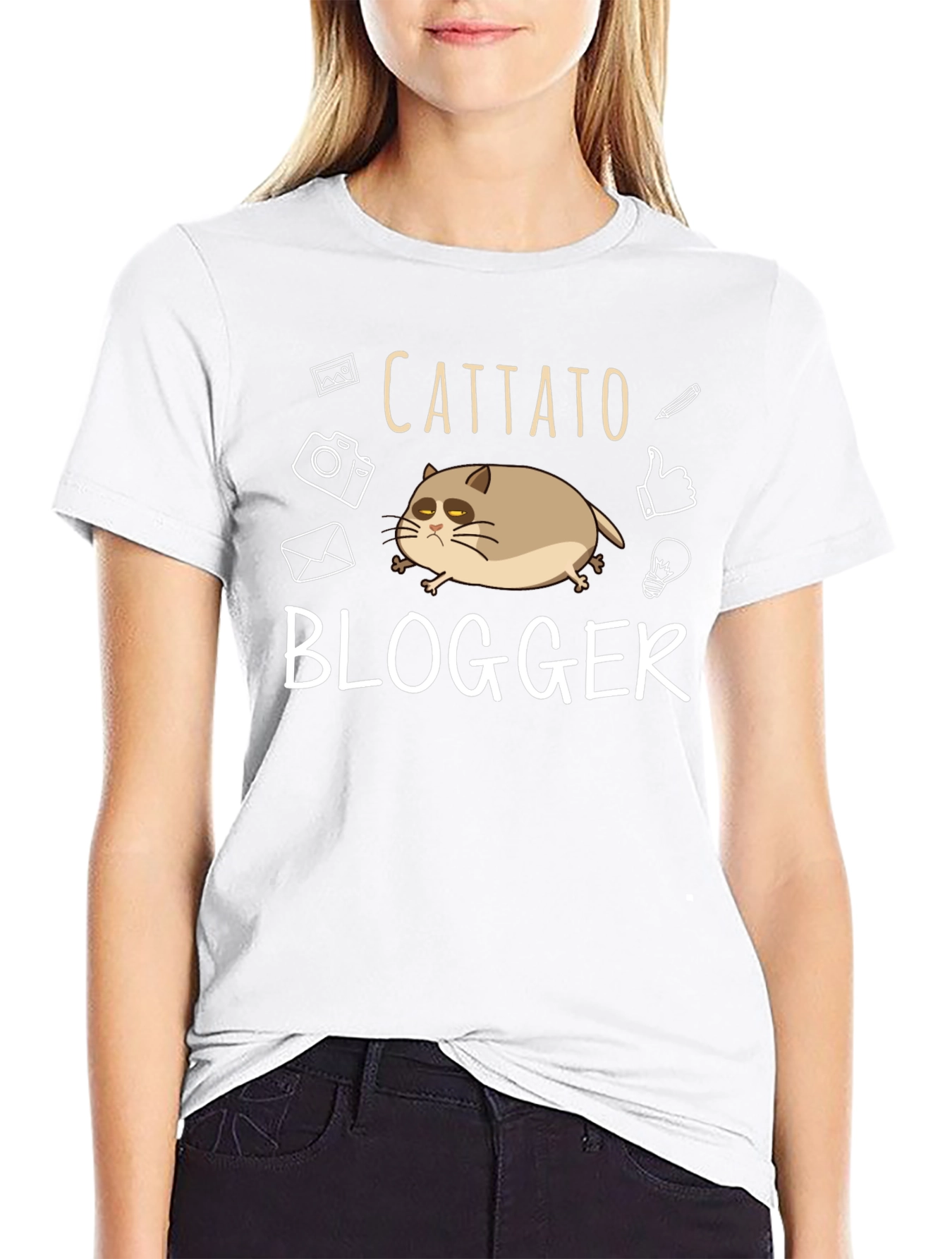 Cattato Blogger T-Shirt - Funny Cat Tee