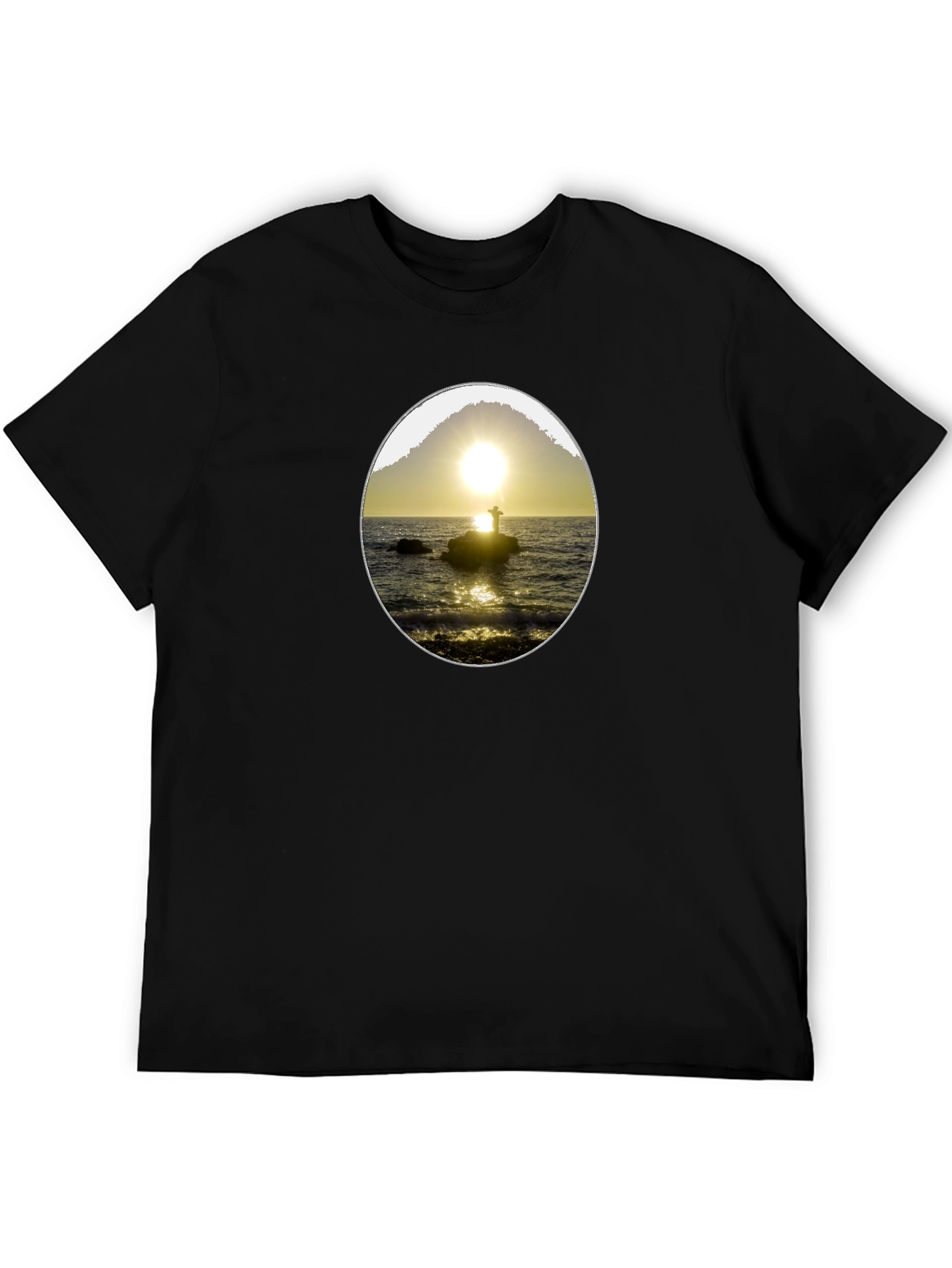 Sunset Silhouette Graphic Tee - Black