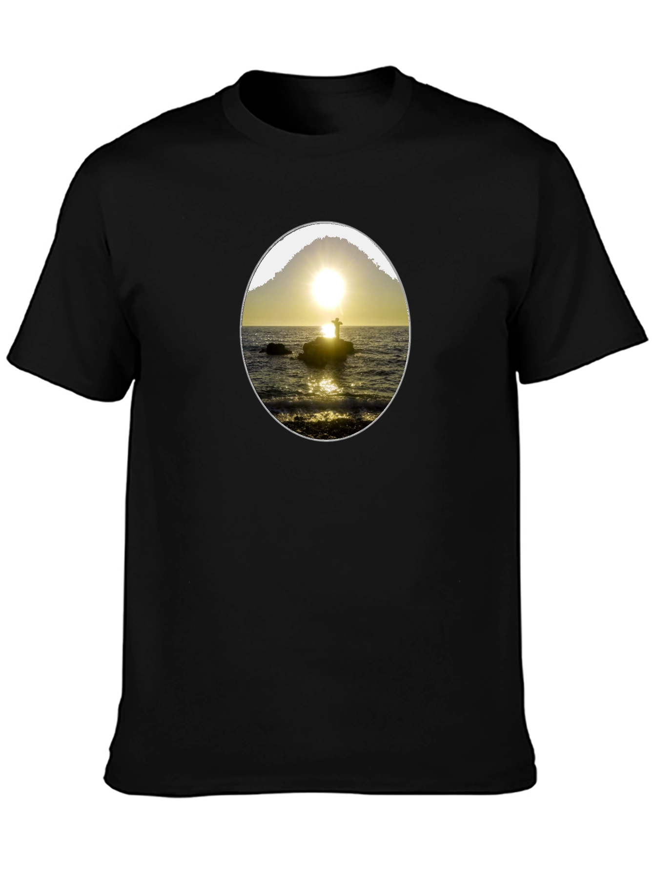 Sunset Silhouette Graphic Tee - Black