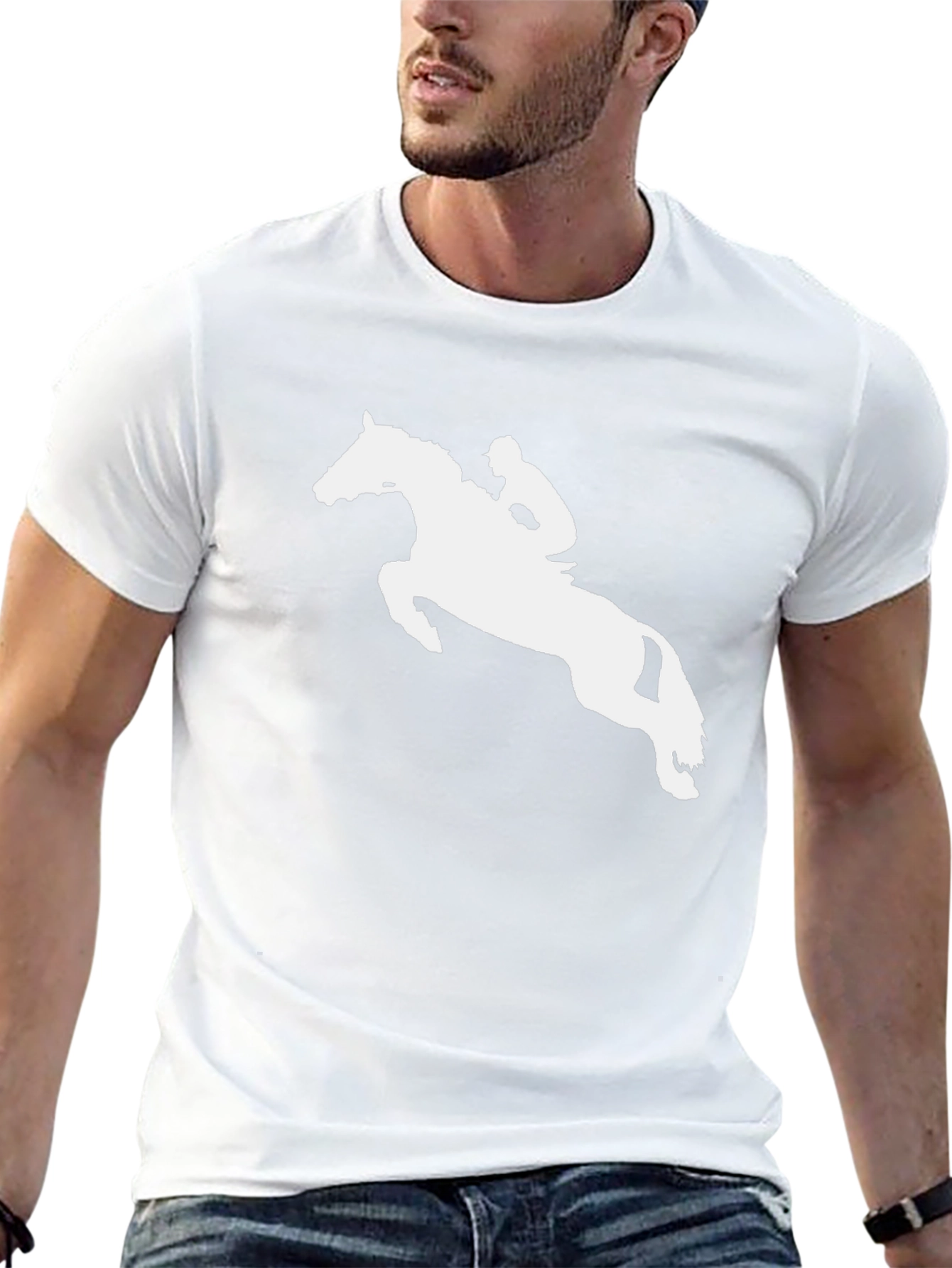 Equestrian Horse Jumping T-Shirt - Black