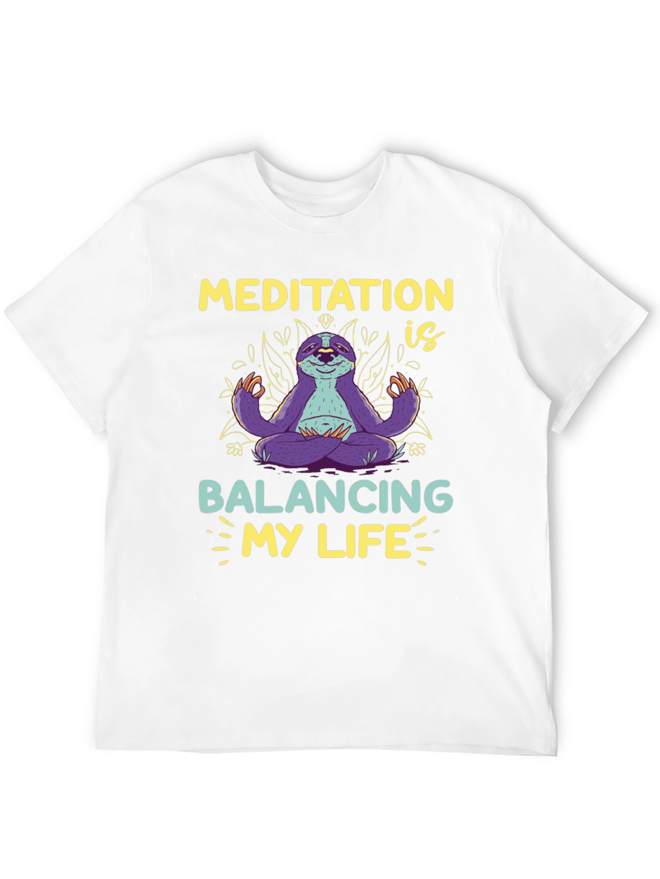 Meditation Sloth T-Shirt - Balancing My Life Tee