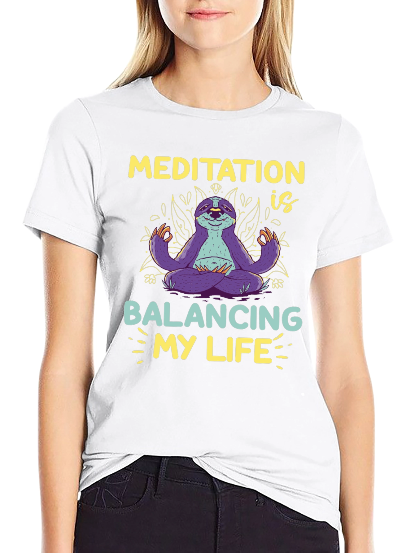 Meditation Sloth T-Shirt - Balancing My Life Tee