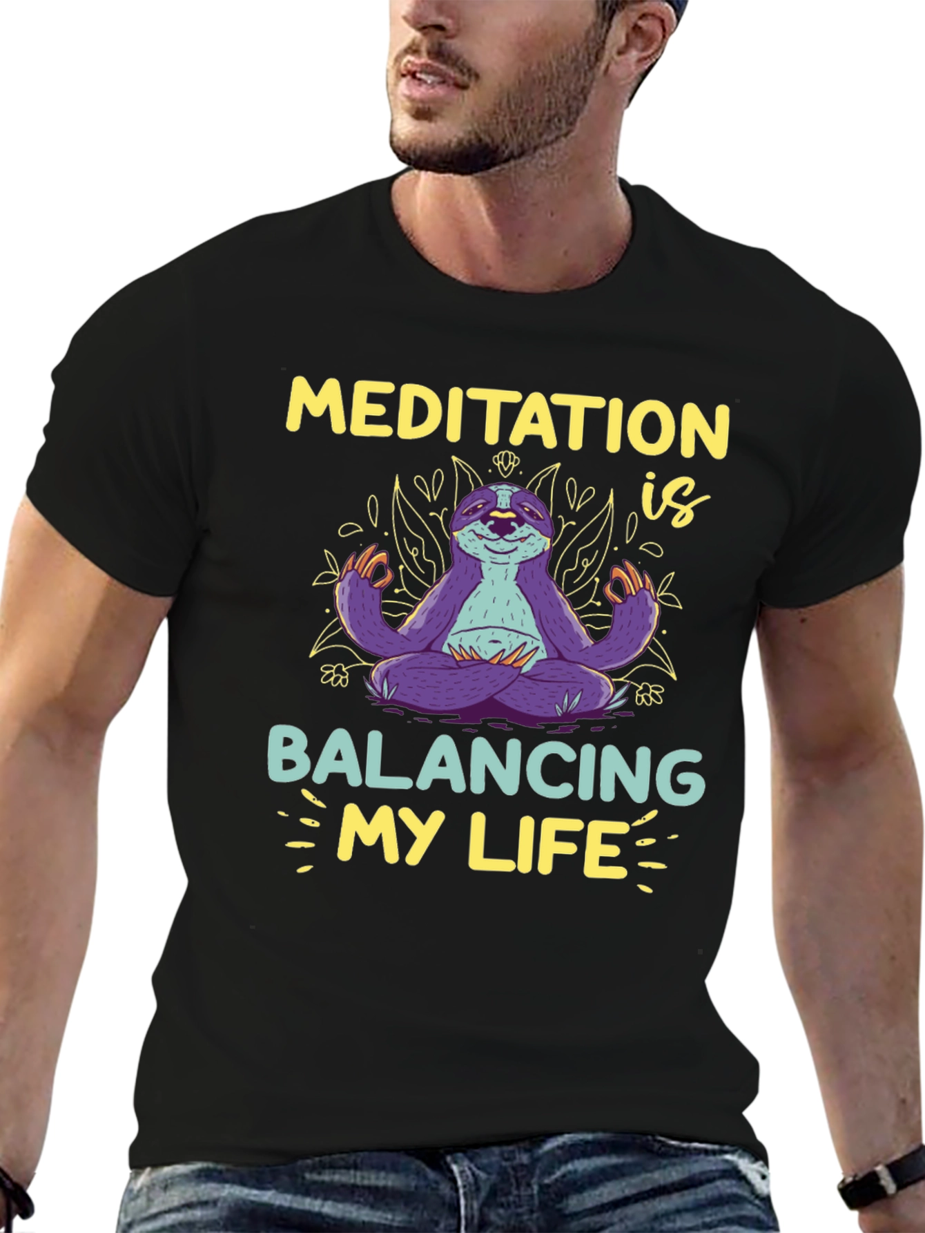Meditation Sloth T-Shirt - Balancing My Life Tee