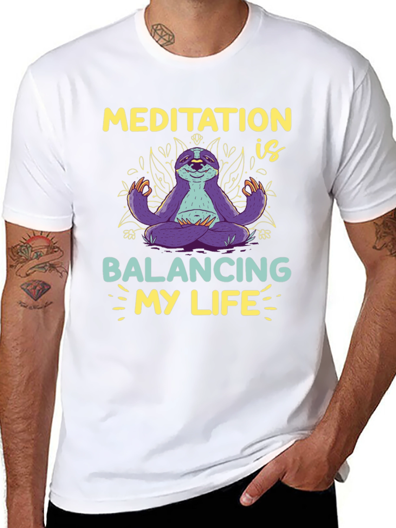 Meditation Sloth T-Shirt - Balancing My Life Tee