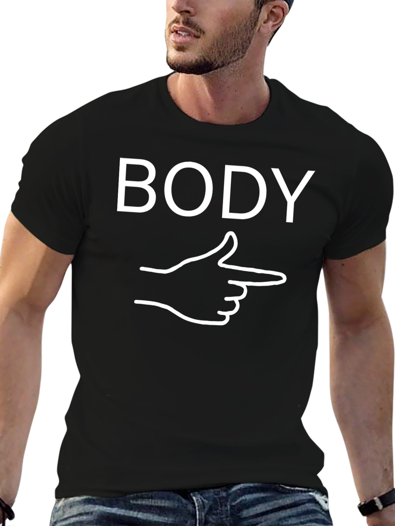 Funny BODY Pointing Hand Graphic Tee