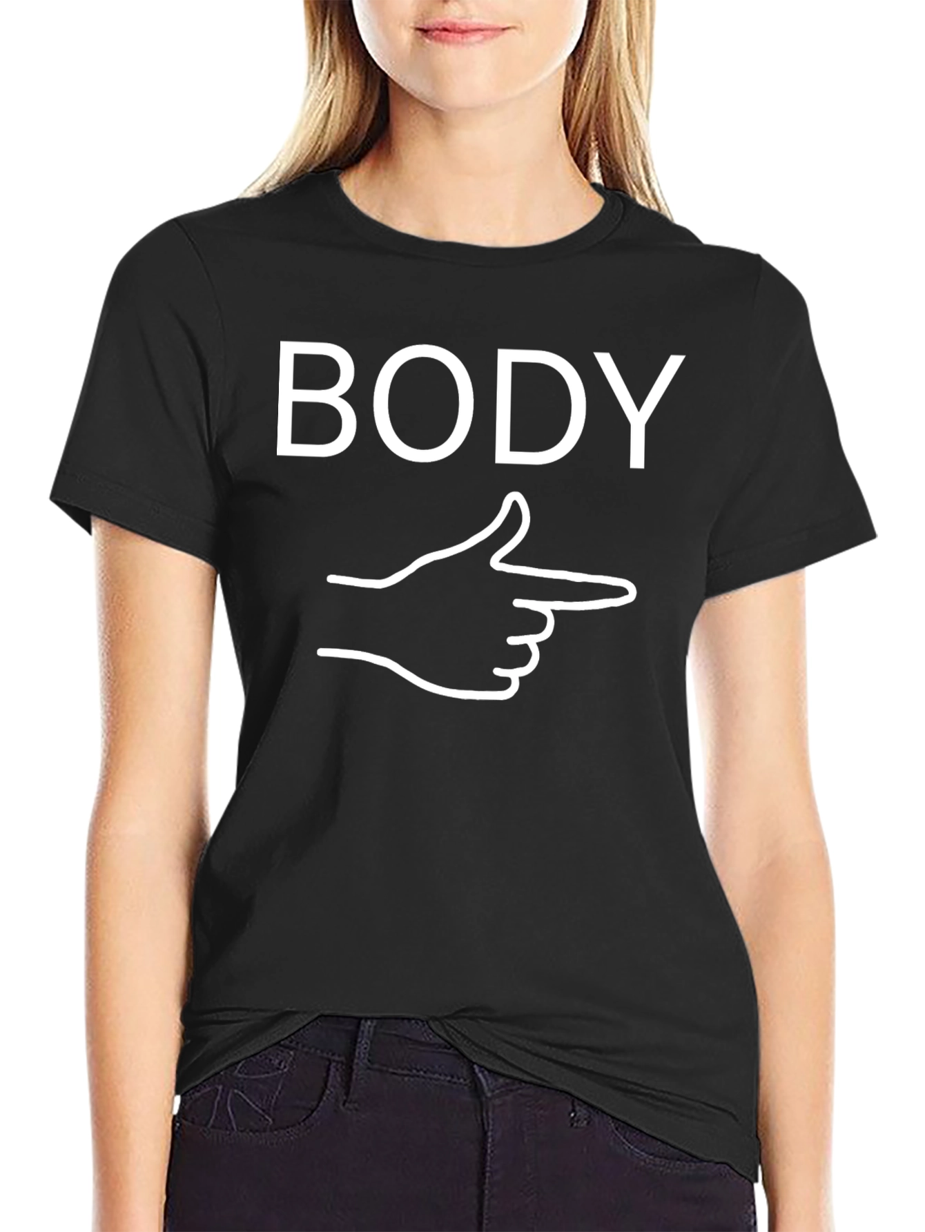 Funny BODY Pointing Hand Graphic Tee