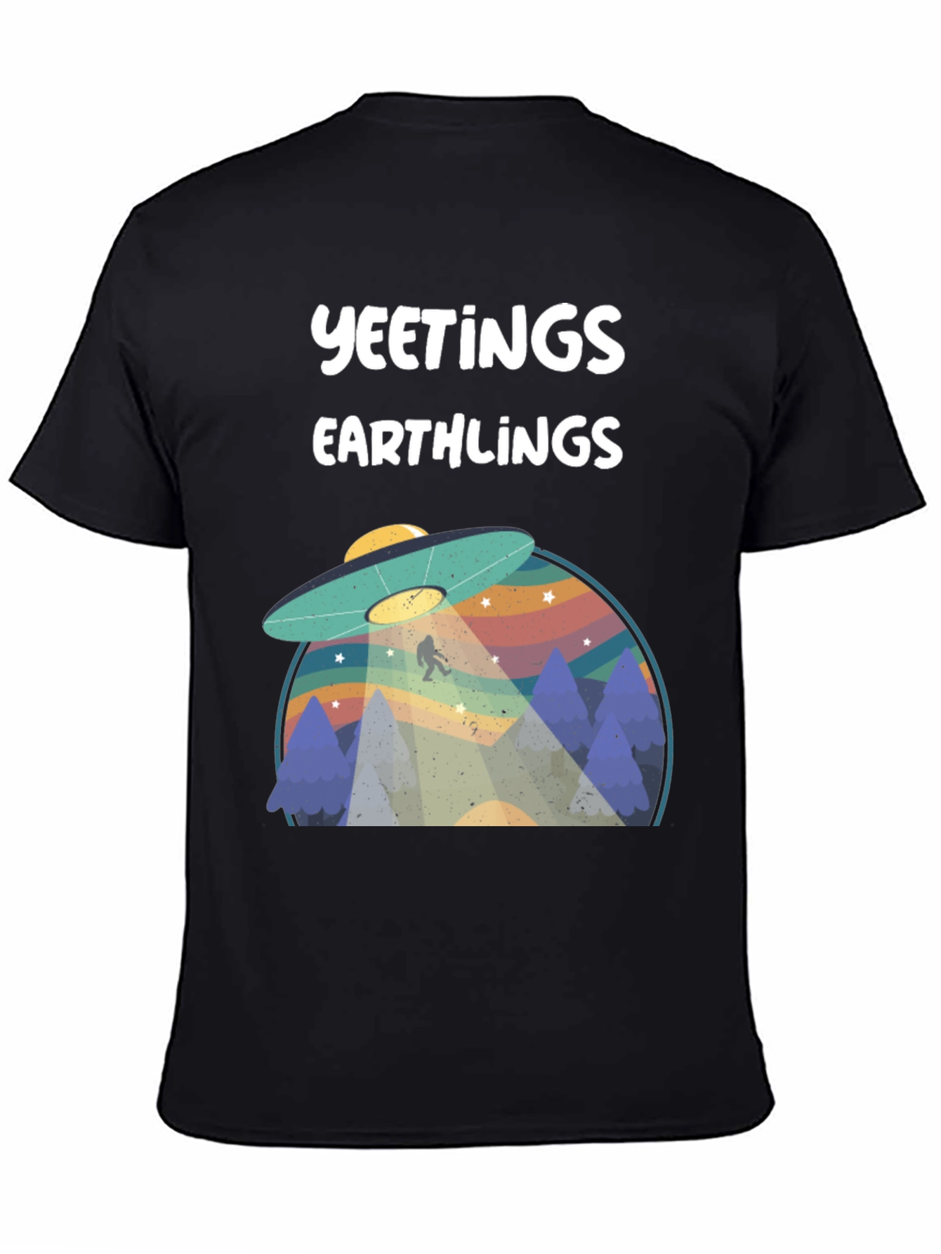 Yeetings Earthlings Graphic Tee - Black Cotton Blend