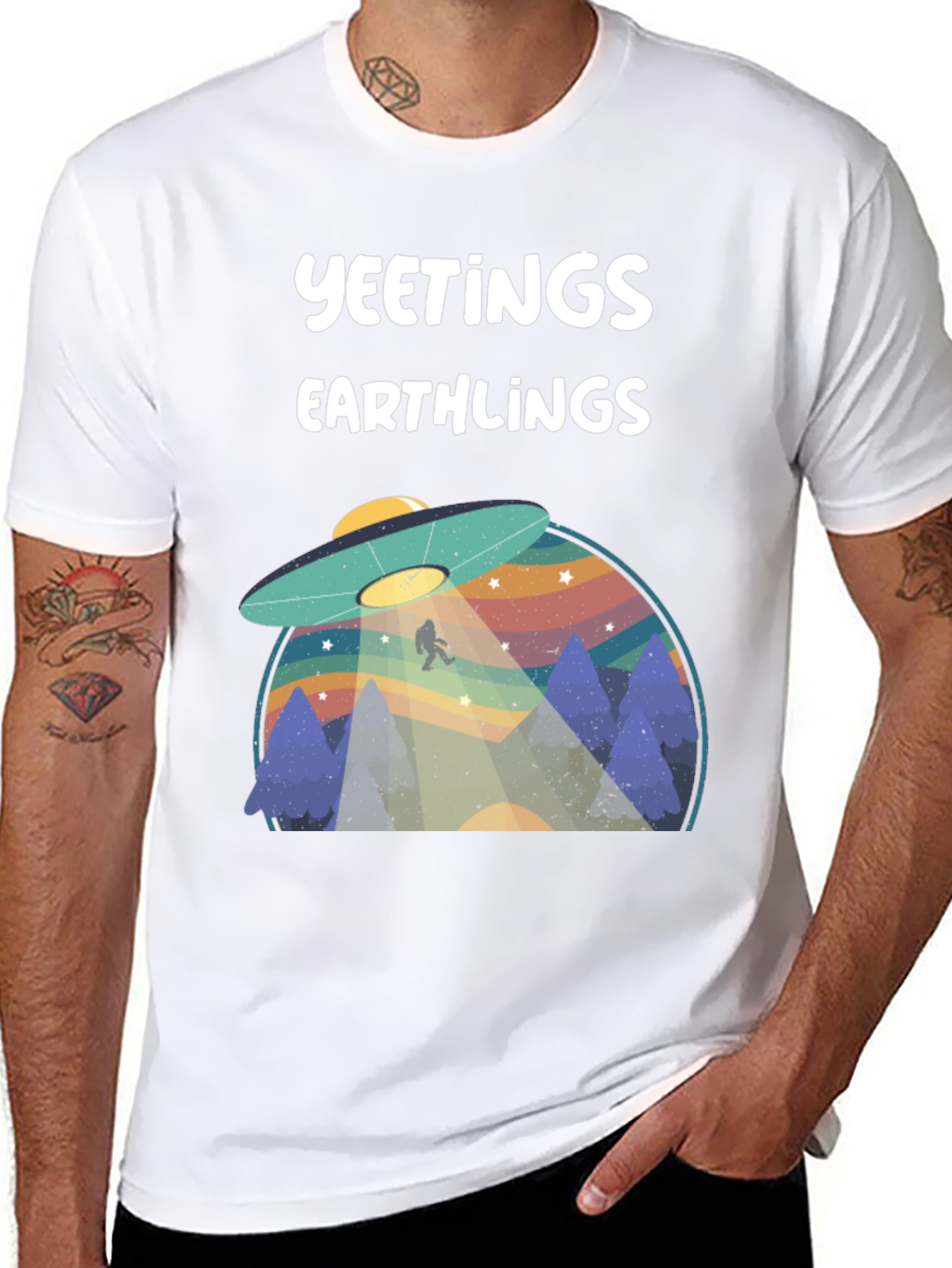 Yeetings Earthlings Graphic Tee - Black Cotton Blend