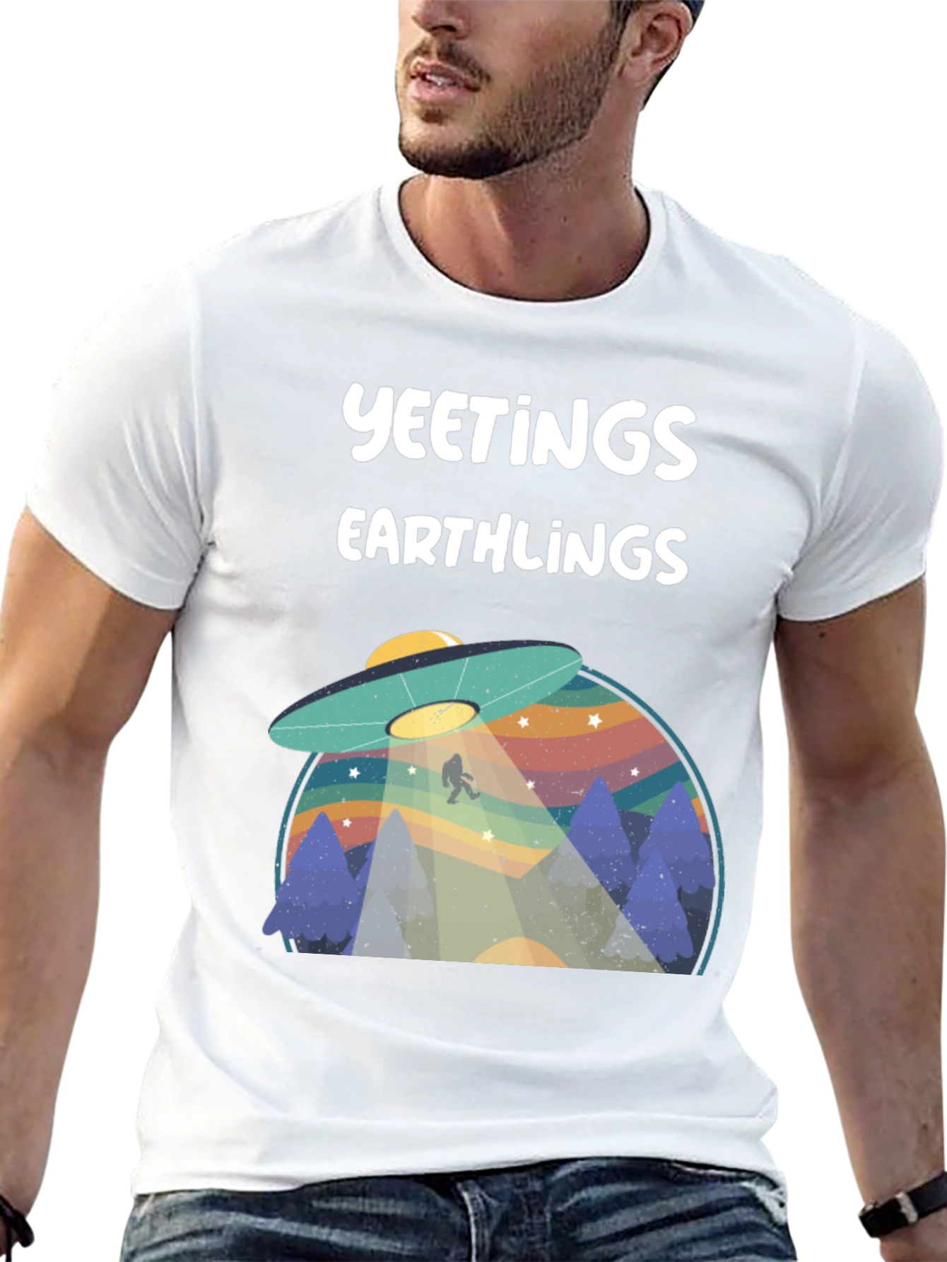 Yeetings Earthlings Graphic Tee - Black Cotton Blend