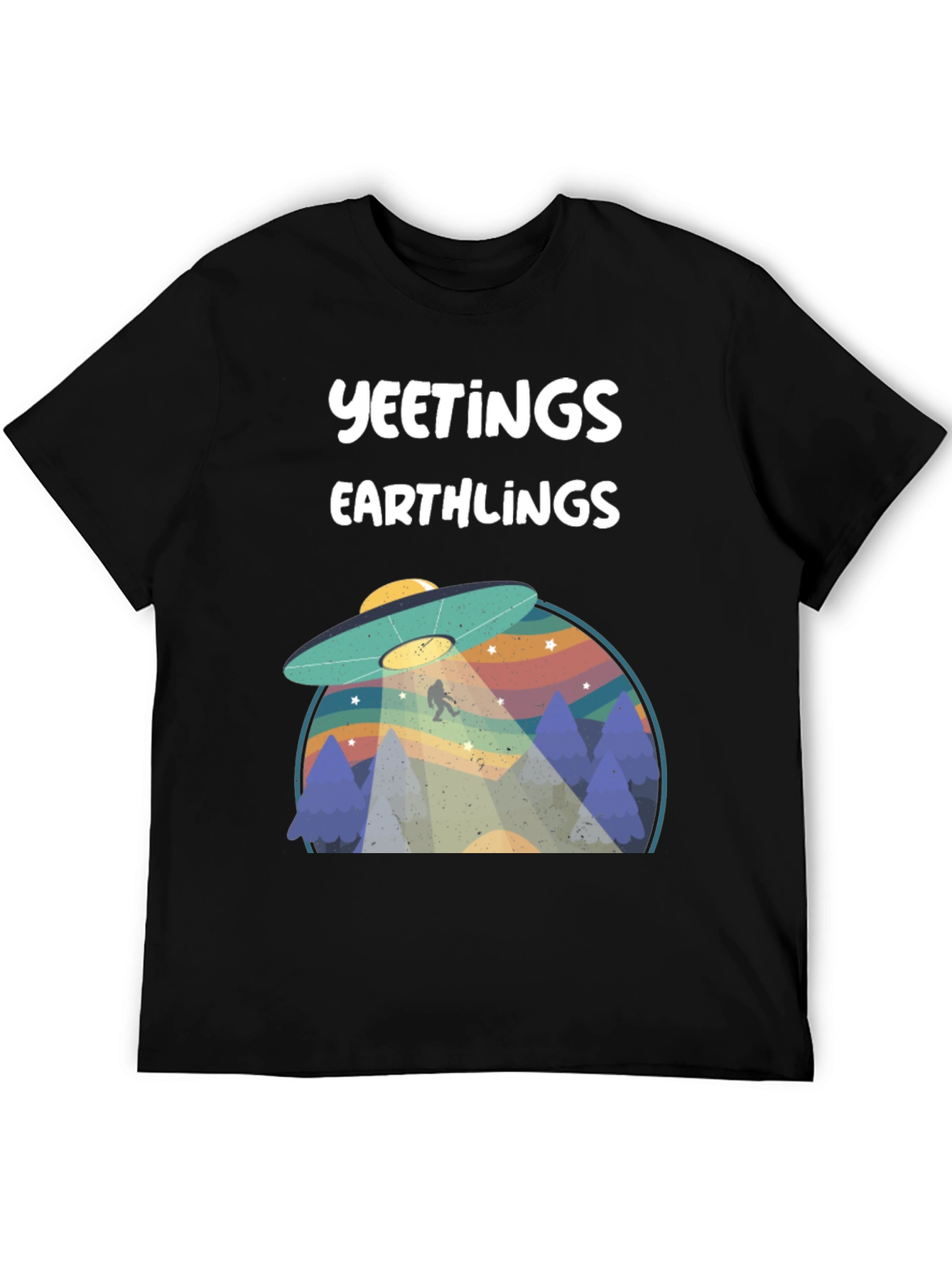 Yeetings Earthlings Graphic Tee - Black Cotton Blend