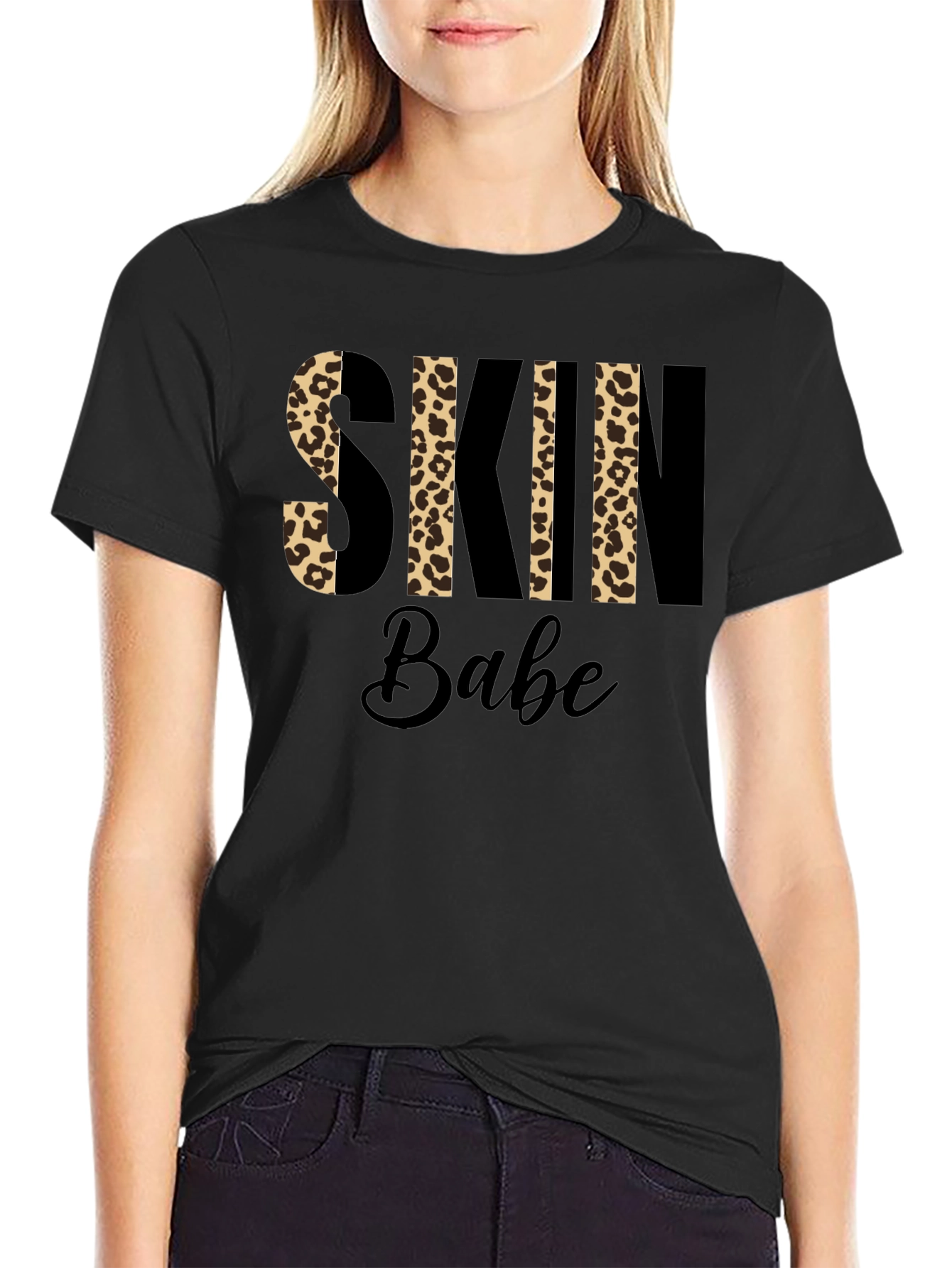 Leopard Print Skin Babe Graphic T-Shirt