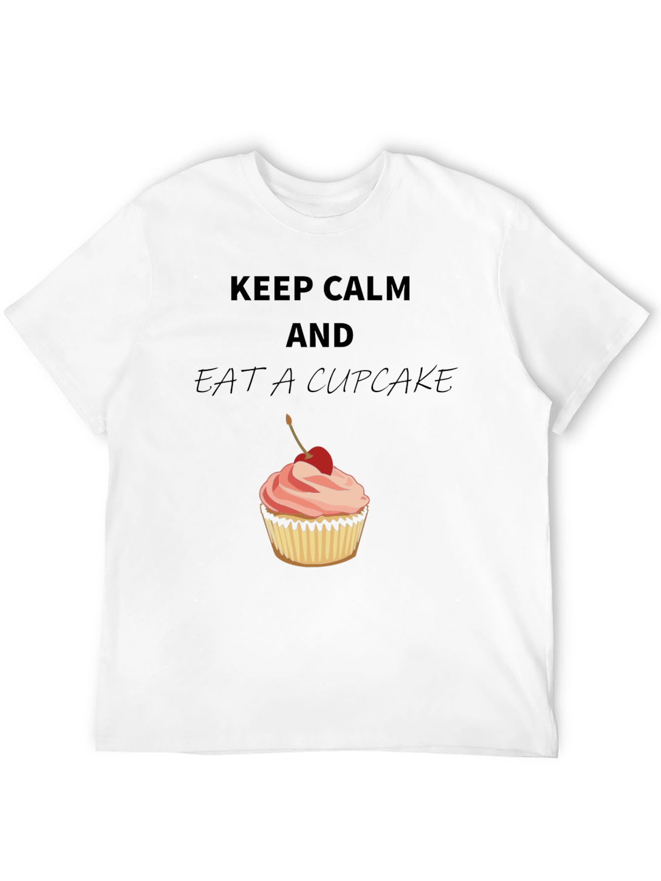 Keep Calm & Eat a Cupcake Black Graphic Tee