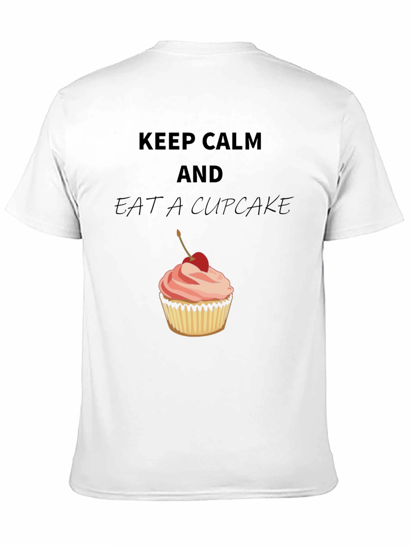 Keep Calm & Eat a Cupcake Black Graphic Tee