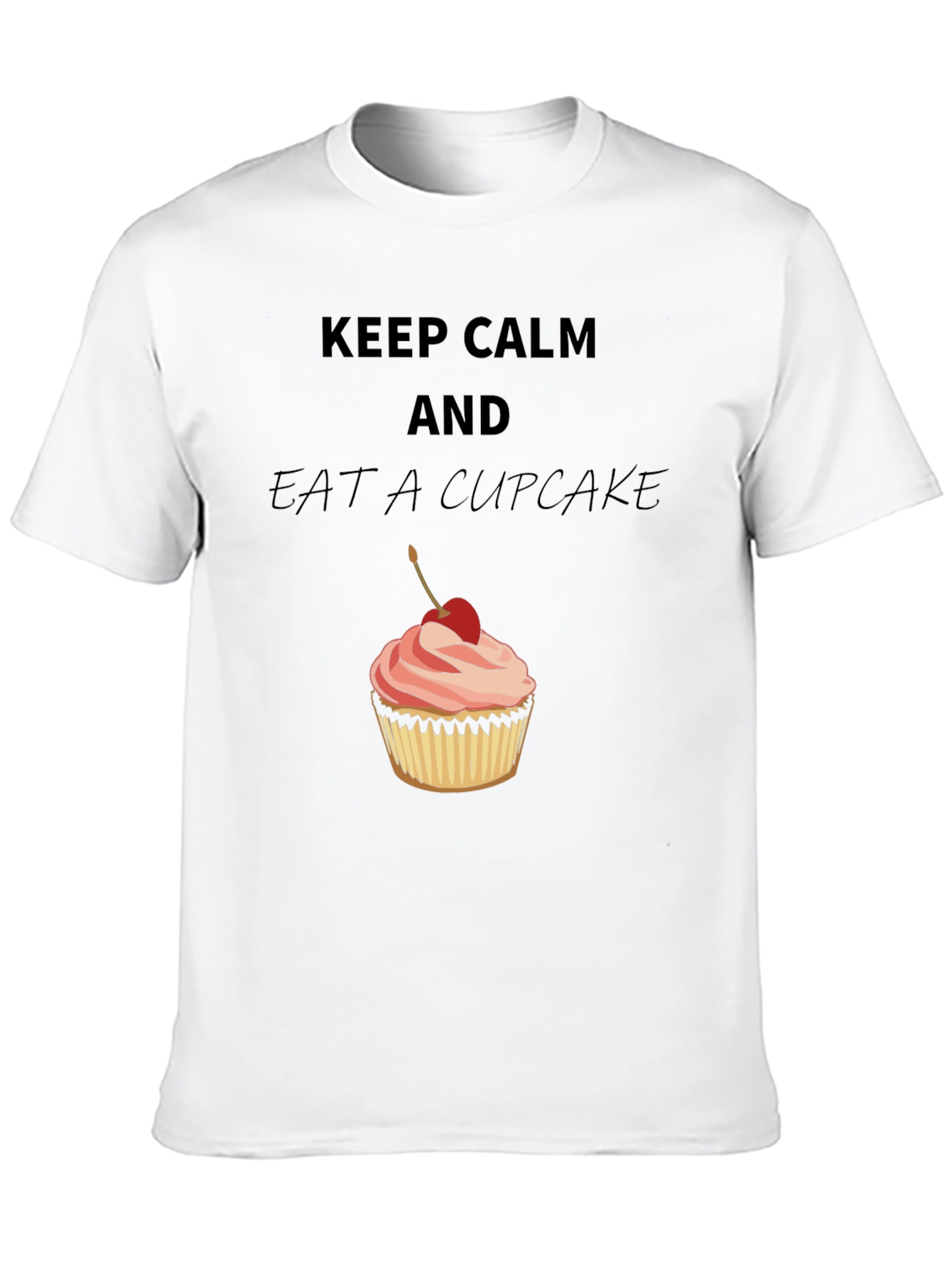 Keep Calm & Eat a Cupcake Black Graphic Tee