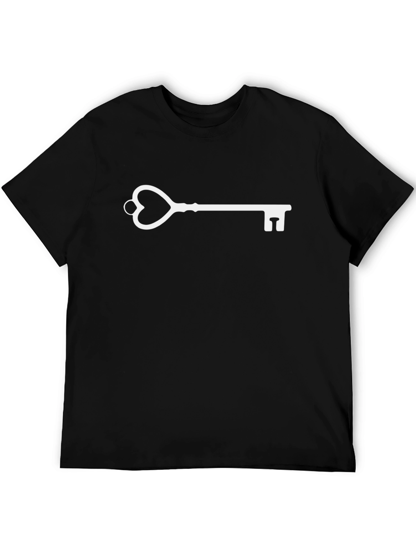 Heart Key Graphic Black T-Shirt