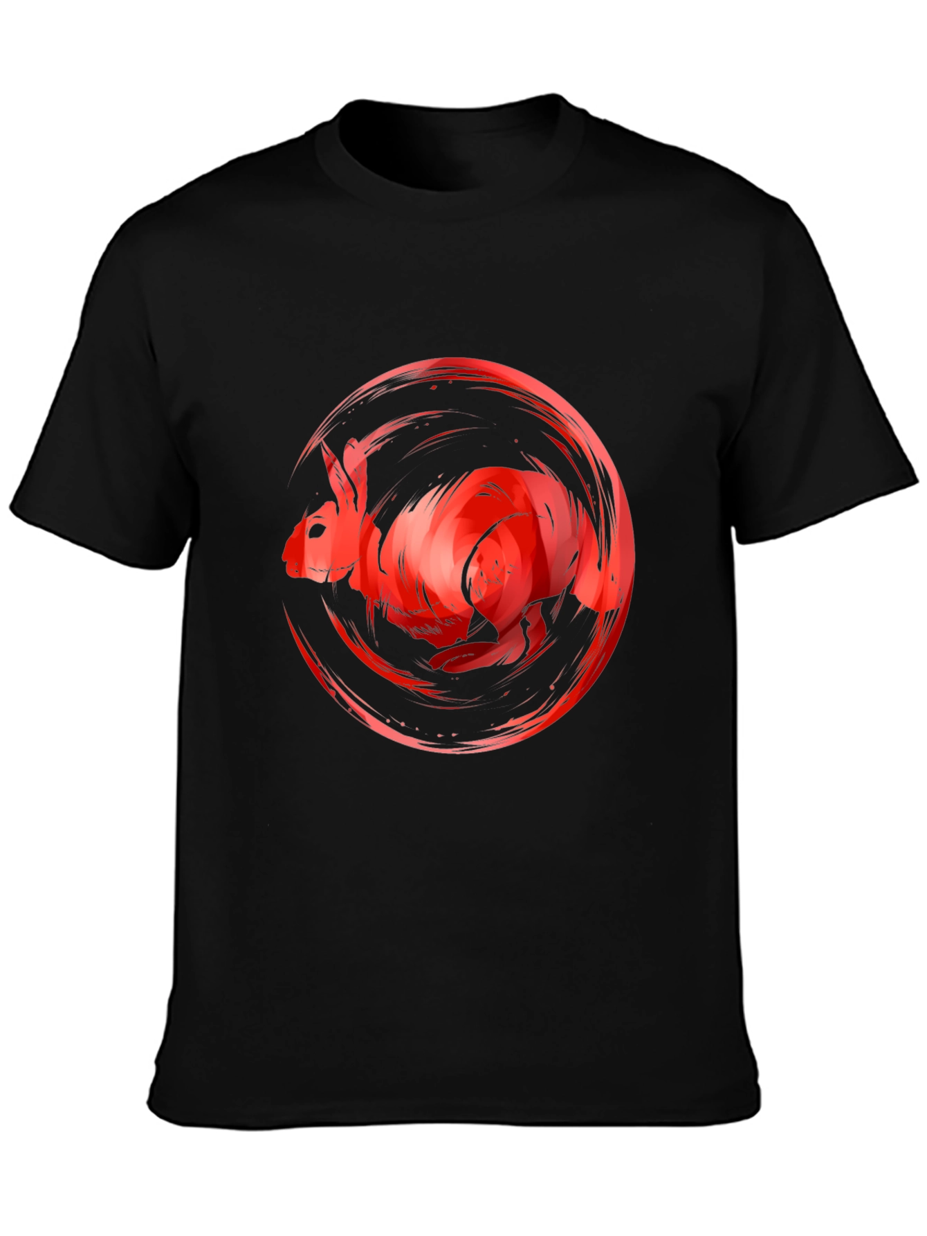 Red Rabbit Graphic Tee - Unique Artistic Design