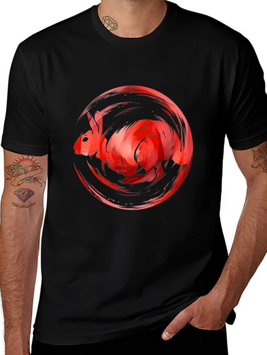 Red Rabbit Graphic Tee - Unique Artistic Design