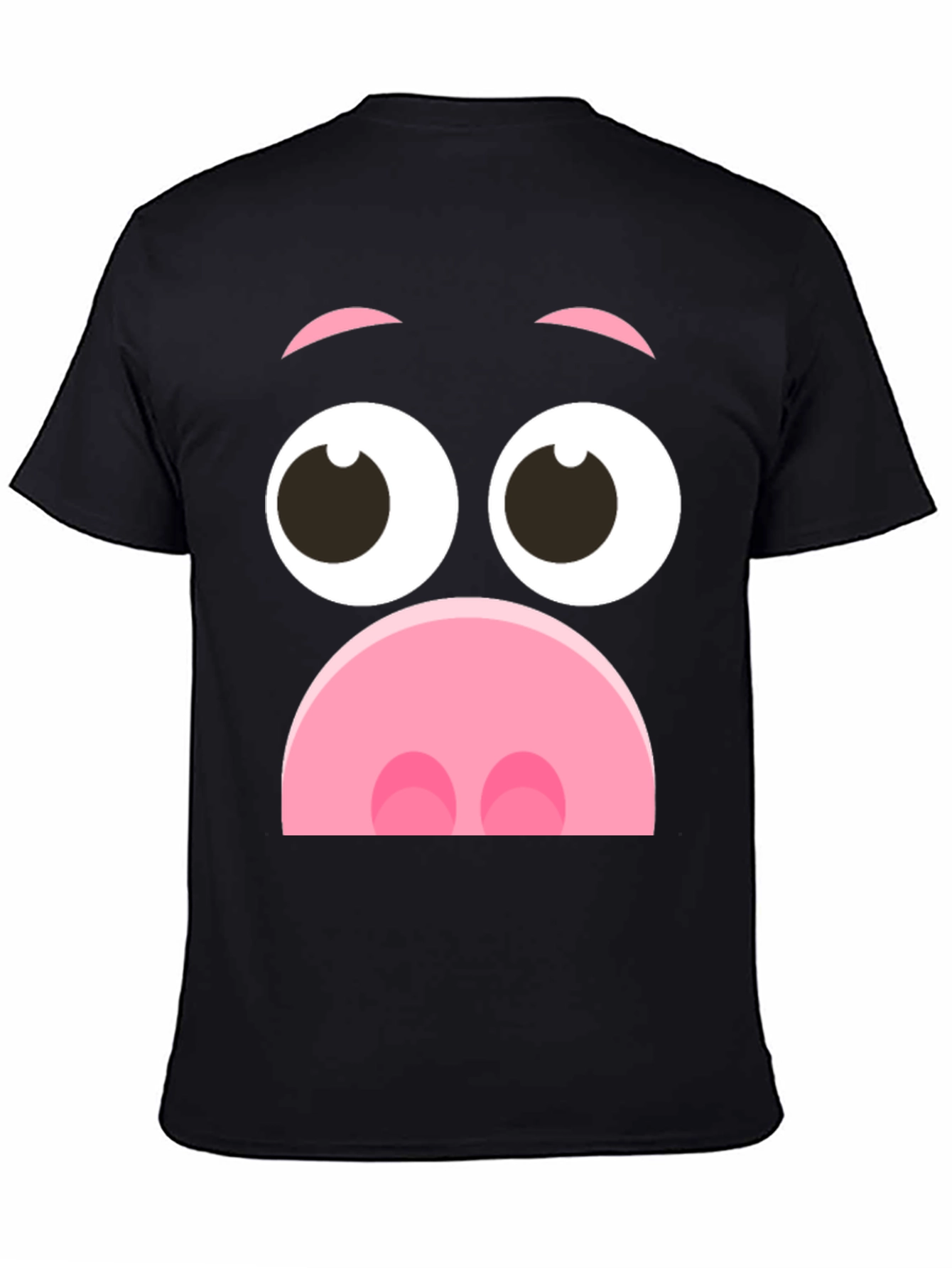 Funny Pig Face Graphic T-Shirt - Novelty Cartoon Tee