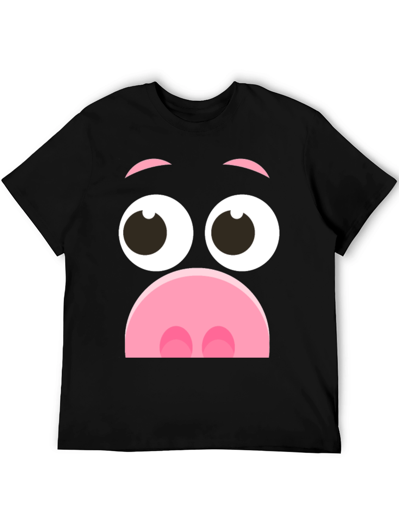 Funny Pig Face Graphic T-Shirt - Novelty Cartoon Tee