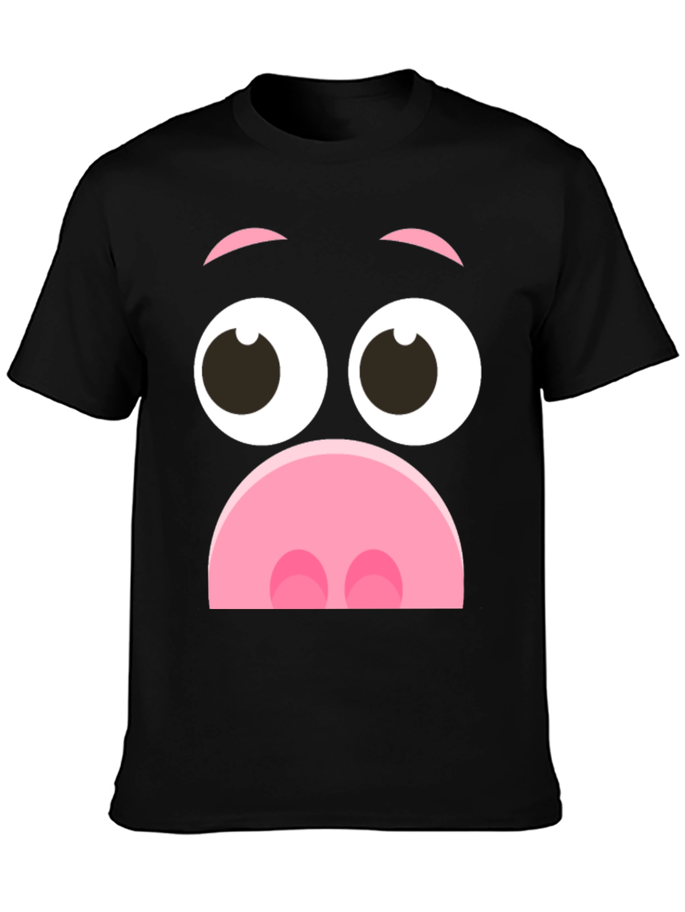 Funny Pig Face Graphic T-Shirt - Novelty Cartoon Tee
