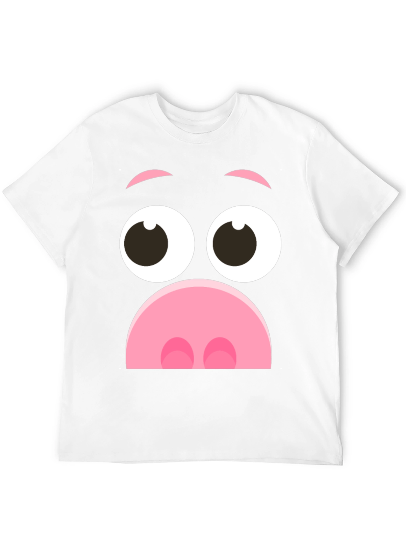 Funny Pig Face Graphic T-Shirt - Novelty Cartoon Tee