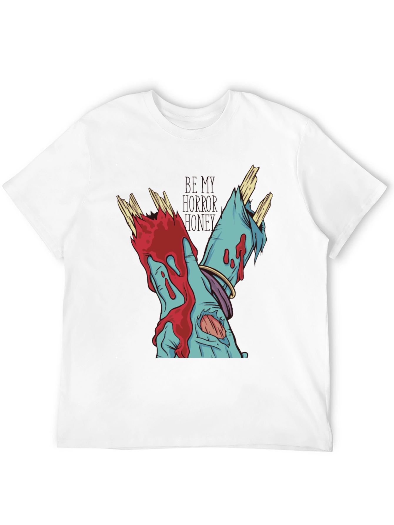 Zombie Hands Graphic Tee - Black Cotton T-Shirt