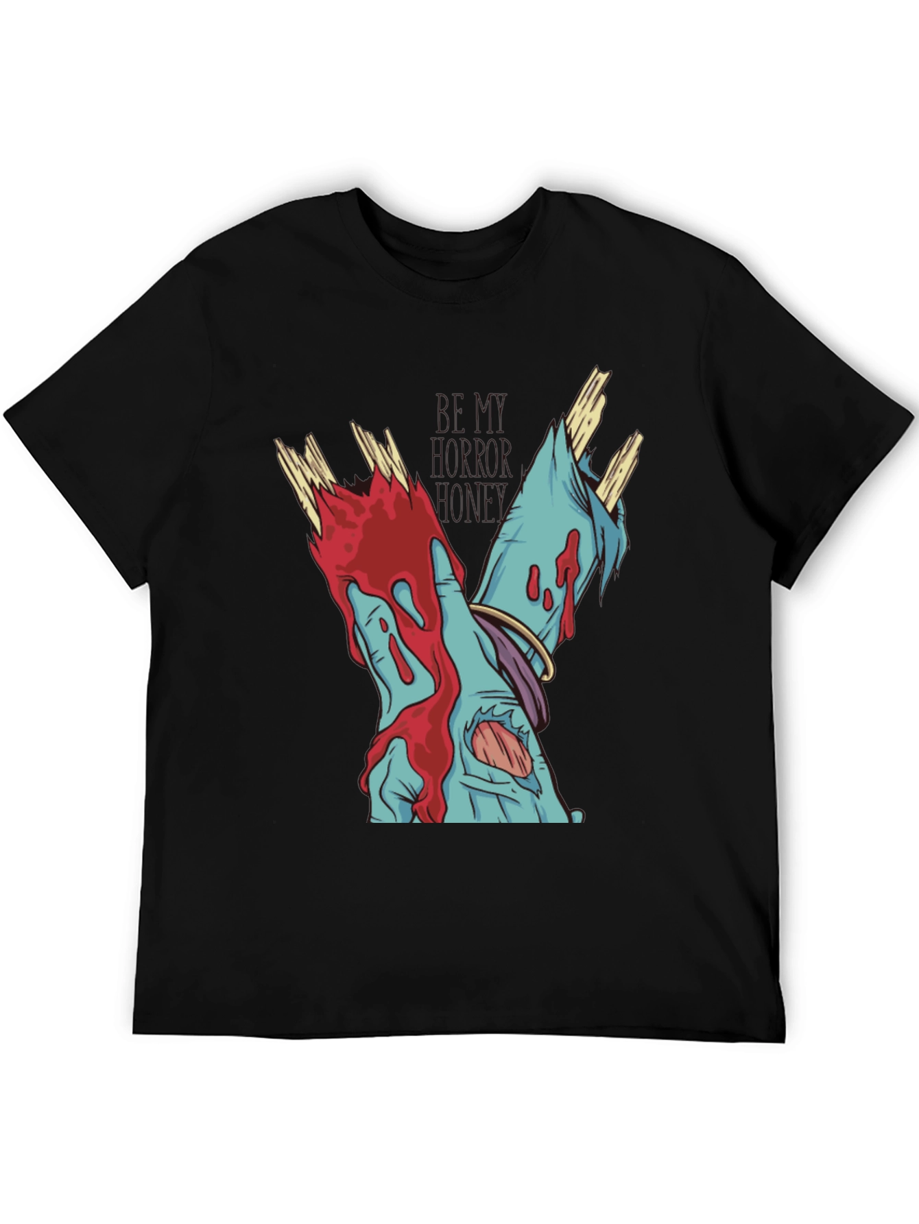 Zombie Hands Graphic Tee - Black Cotton T-Shirt