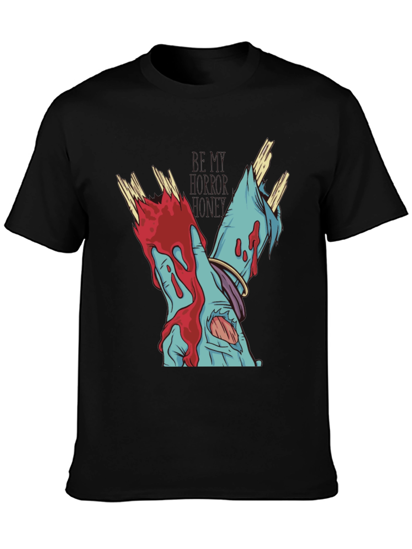 Zombie Hands Graphic Tee - Black Cotton T-Shirt