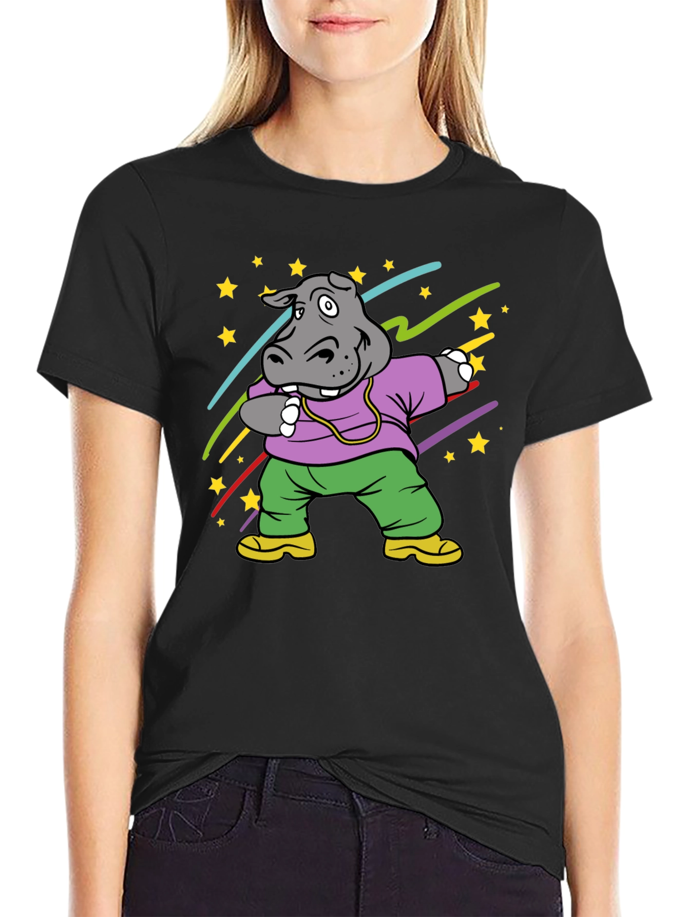 Hippo Dabbing Graphic T-Shirt