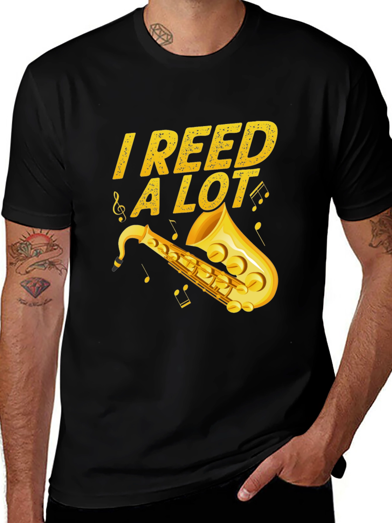 I Reed a Lot Saxophone Musician Black T-Shirt