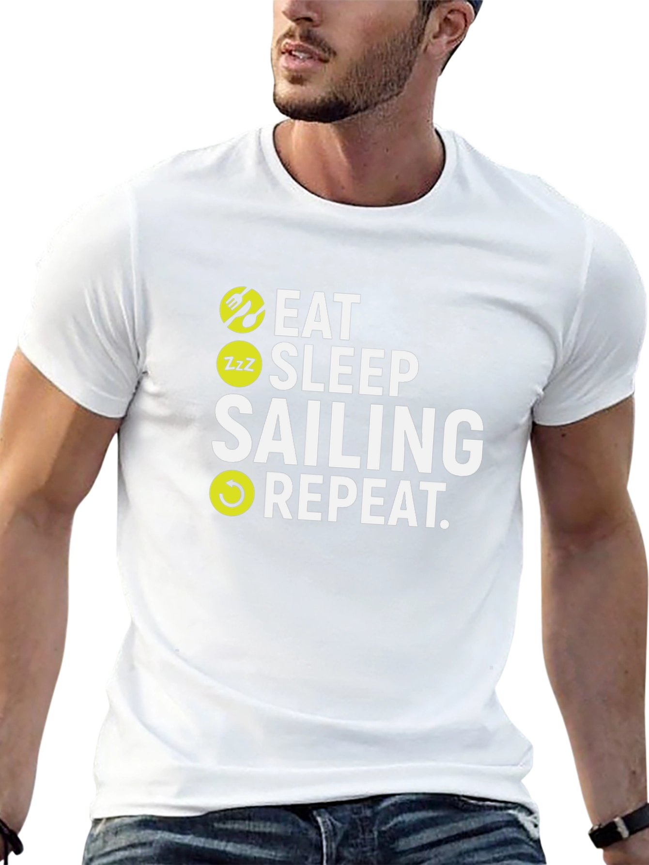 Eat Sleep Sailing Repeat Graphic T-Shirt