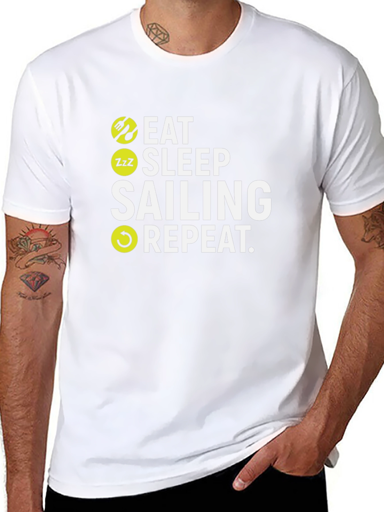 Eat Sleep Sailing Repeat Graphic T-Shirt