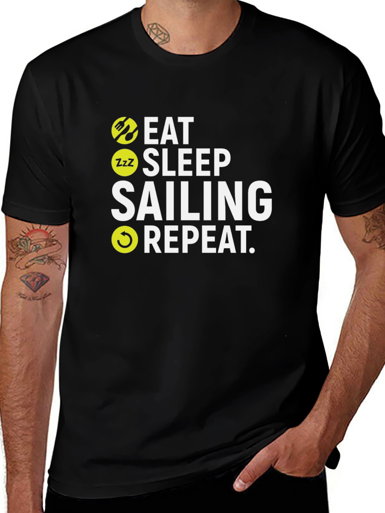 Eat Sleep Sailing Repeat Graphic T-Shirt