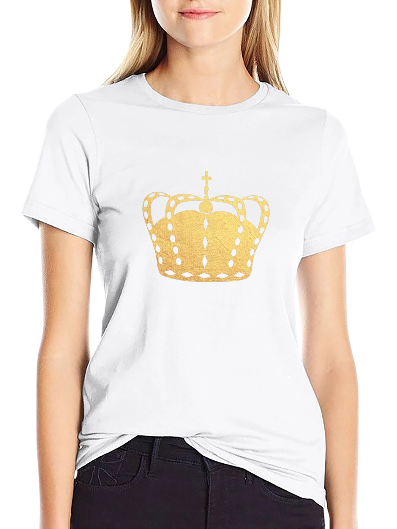 Golden Crown Graphic Black T-Shirt