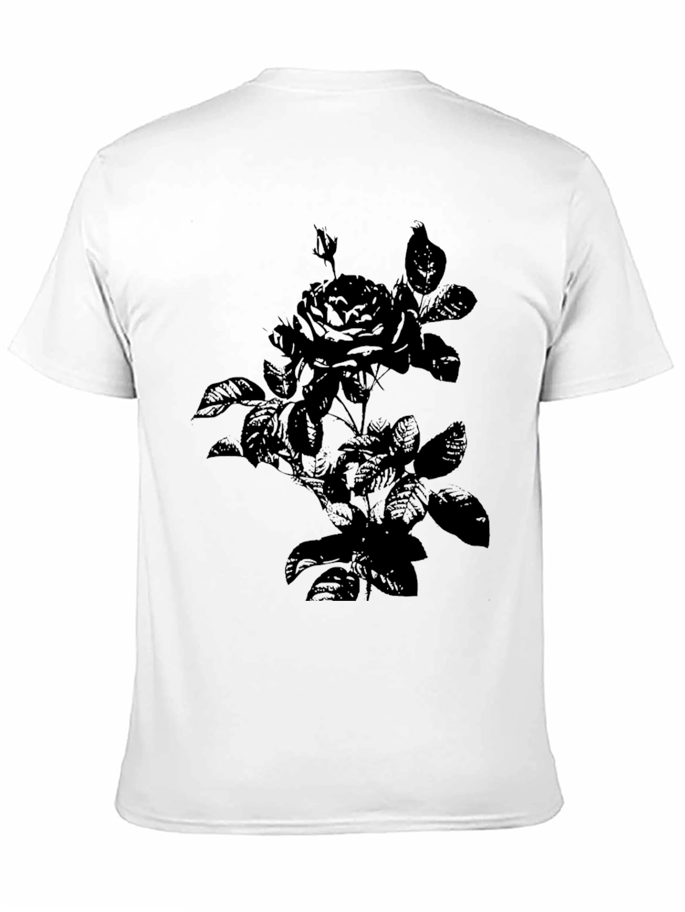 Rose Graphic Print Tee - Black